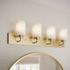 Merry 4 Light 30 inch Brushed Gold Bath Vanity Wall Light