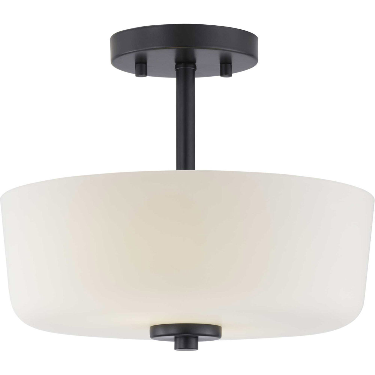 Tobin 2 Light 12 inch Matte Black Semi-Flush Mount Convertible Ceiling Light