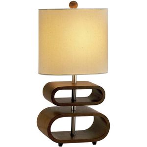 Rhythm 19.5 inch 60 watt Walnut Table Lamp Portable Light
