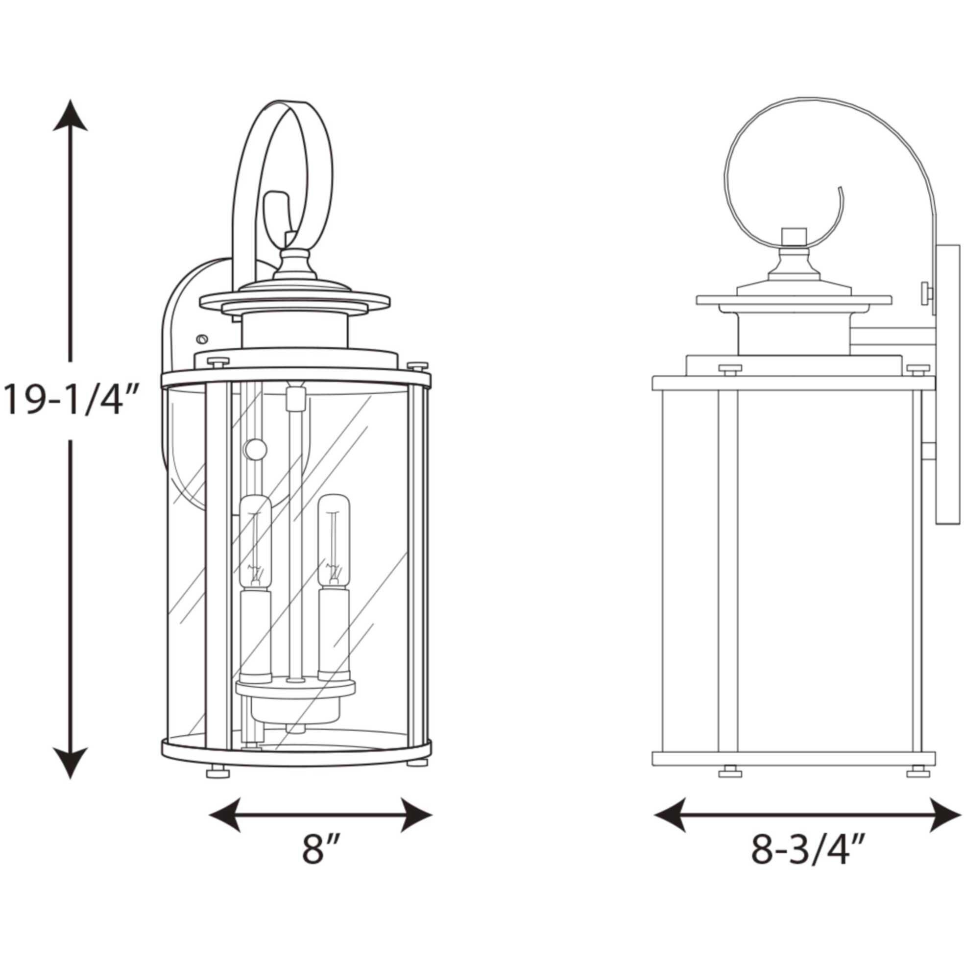 Squire 2 Light 19 inch Antique Bronze Outdoor Wall Lantern in Antique Bronze and Vintage Brass, Medium