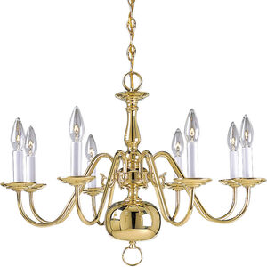 Americana 8 Light 26 inch Polished Brass Chandelier Ceiling Light