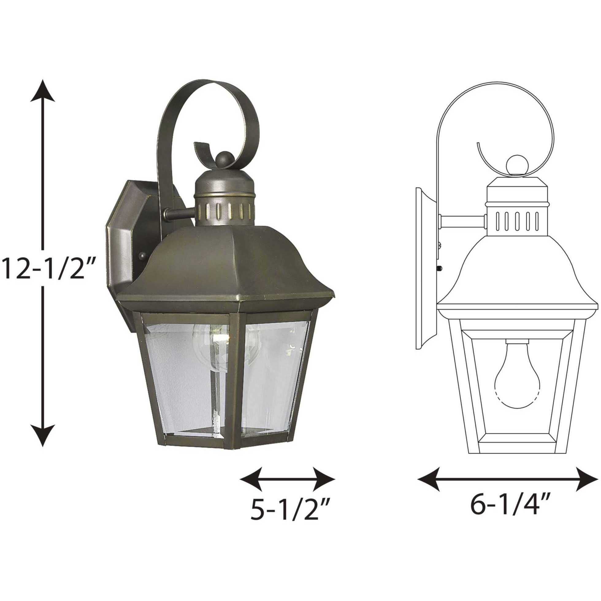 Andover 1 Light 13 inch Antique Bronze Outdoor Wall Lantern, Small
