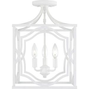 Anna 3 Light 12.25 inch Textured White Foyer Ceiling Light, Convertible Dual Mount
