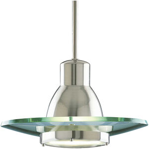 Glass Pendants 1 Light 12 inch Brushed Nickel Mini-Pendant Ceiling Light in Bulbs Not Included, Clear Glass, Standard
