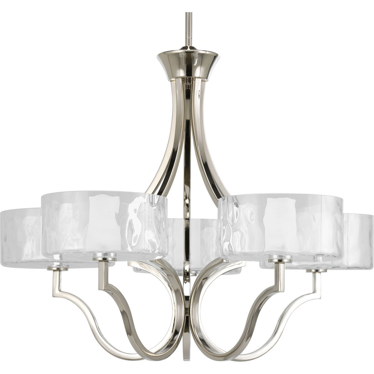 Caress 5 Light 27 inch Polished Nickel Chandelier Ceiling Light