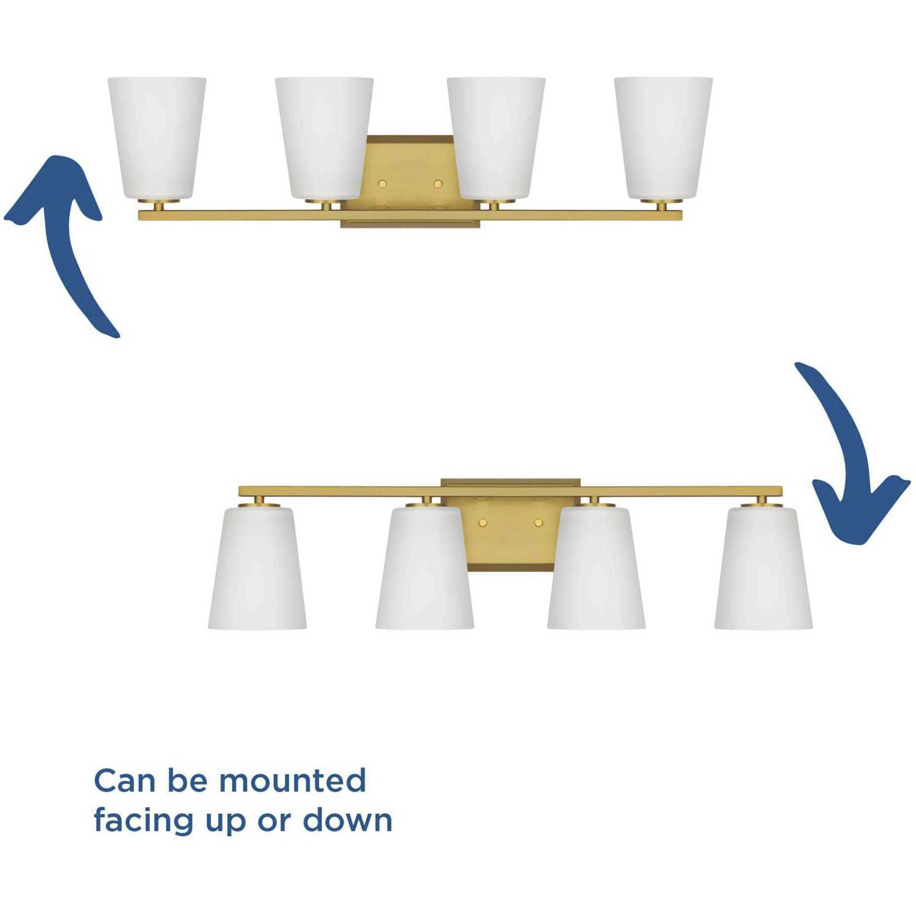 Vertex 4 Light 29 inch Brushed Gold Bath Light Wall Light