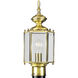 BrassGUARD 1 Light 16 inch Polished Brass Outdoor Post Lantern