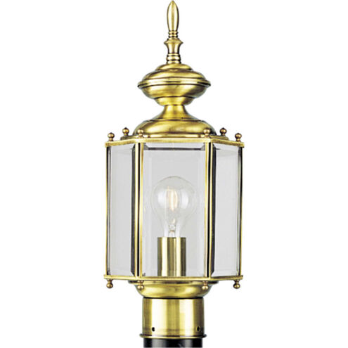 BrassGUARD 1 Light 16 inch Polished Brass Outdoor Post Lantern