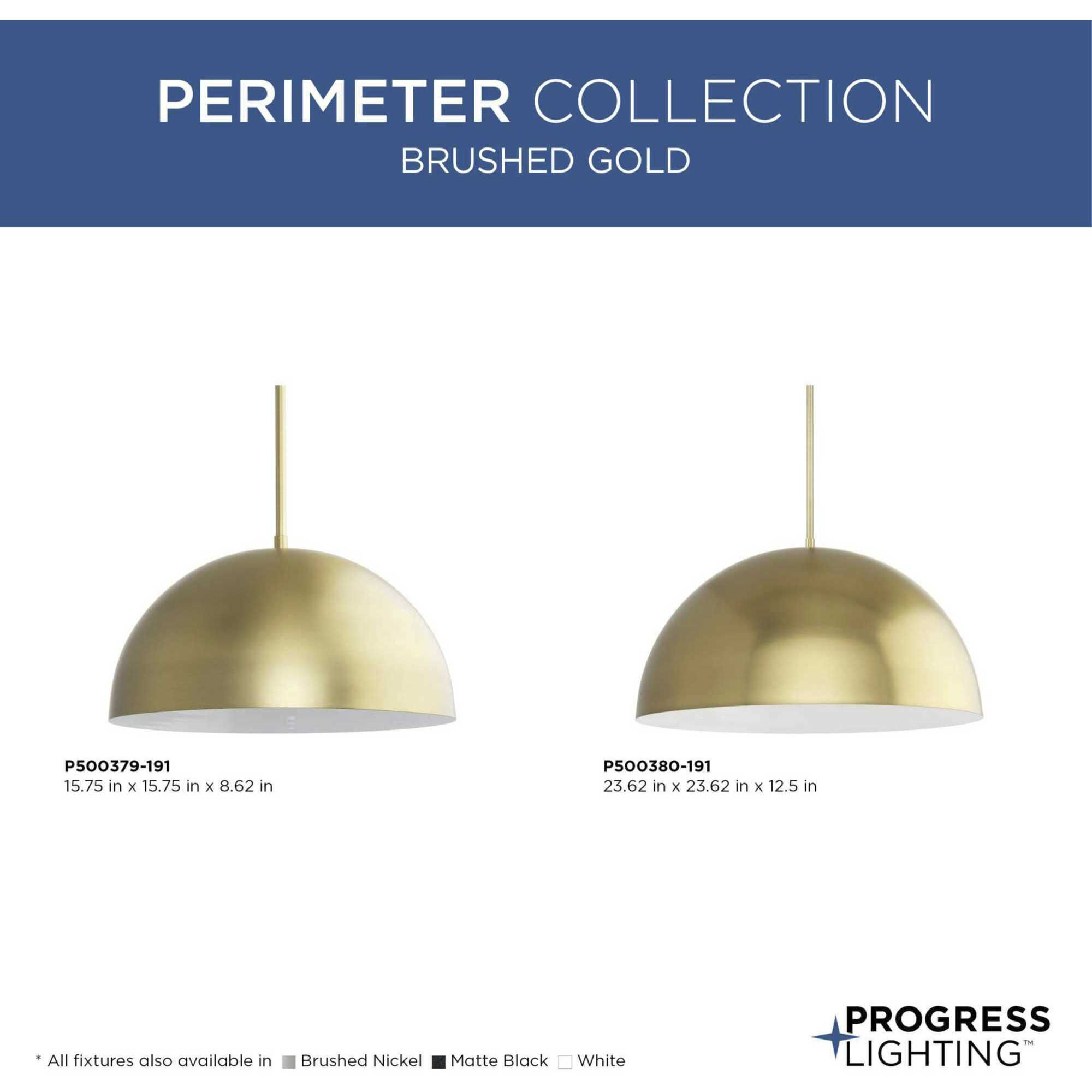 Perimeter 1 Light 23.62 inch Brushed Gold Pendant Ceiling Light