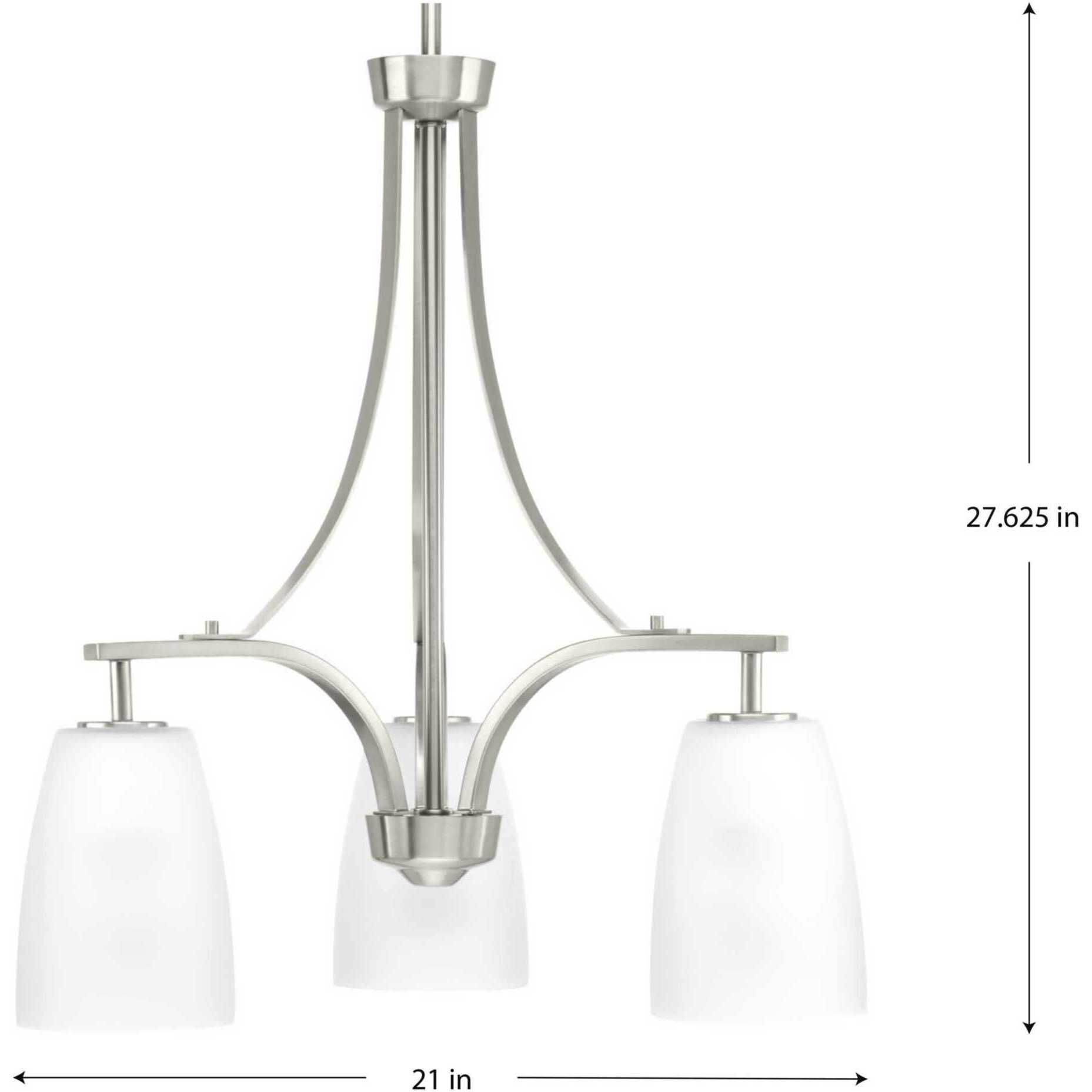 Leap 3 Light 21 inch Brushed Nickel Chandelier Ceiling Light