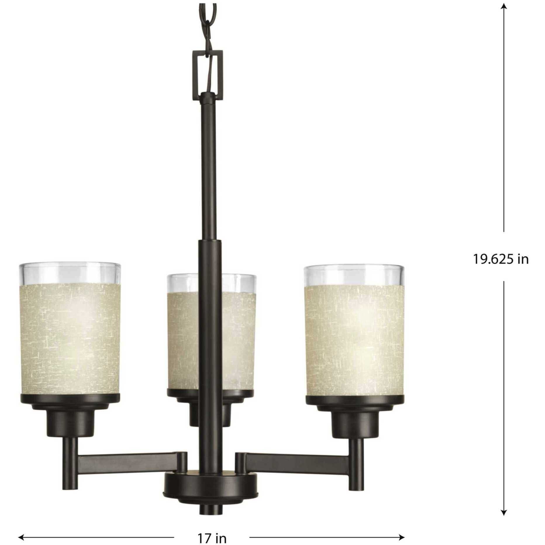 Alexa 3 Light 17 inch Antique Bronze Chandelier Ceiling Light