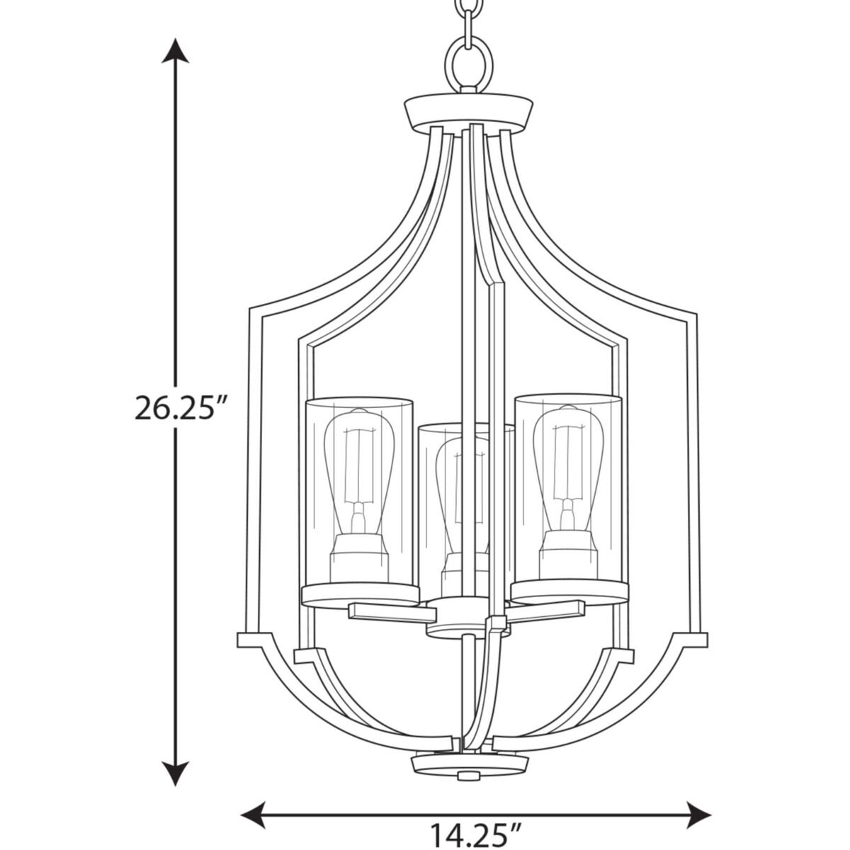 Lassiter 3 Light 17 inch Matte Black Foyer Pendant Ceiling Light