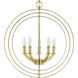 Equinox 5 Light 22 inch Satin Brass Pendant Ceiling Light