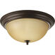 Alabaster 3 Light 15.25 inch Antique Bronze Flush Mount Ceiling Light