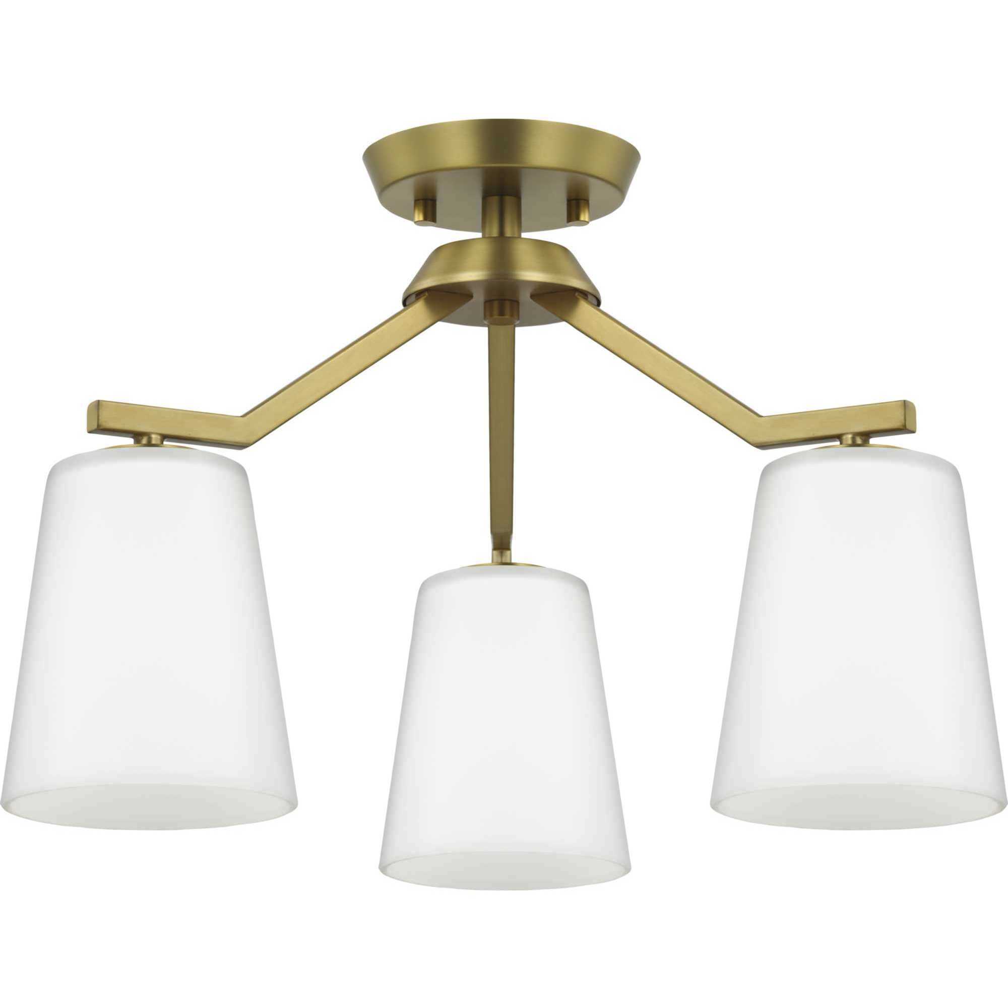 Vertex 3 Light 18 inch Brushed Gold Convertible Chandelier Ceiling Light