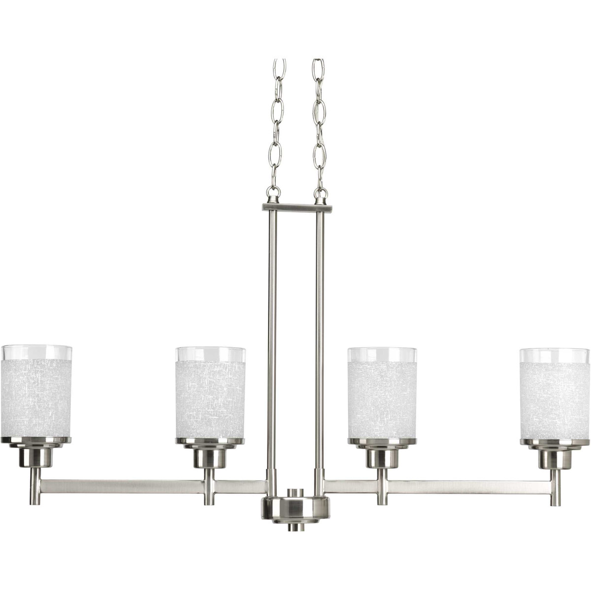 Alexa 4 Light 34 inch Brushed Nickel Linear Chandelier Ceiling Light