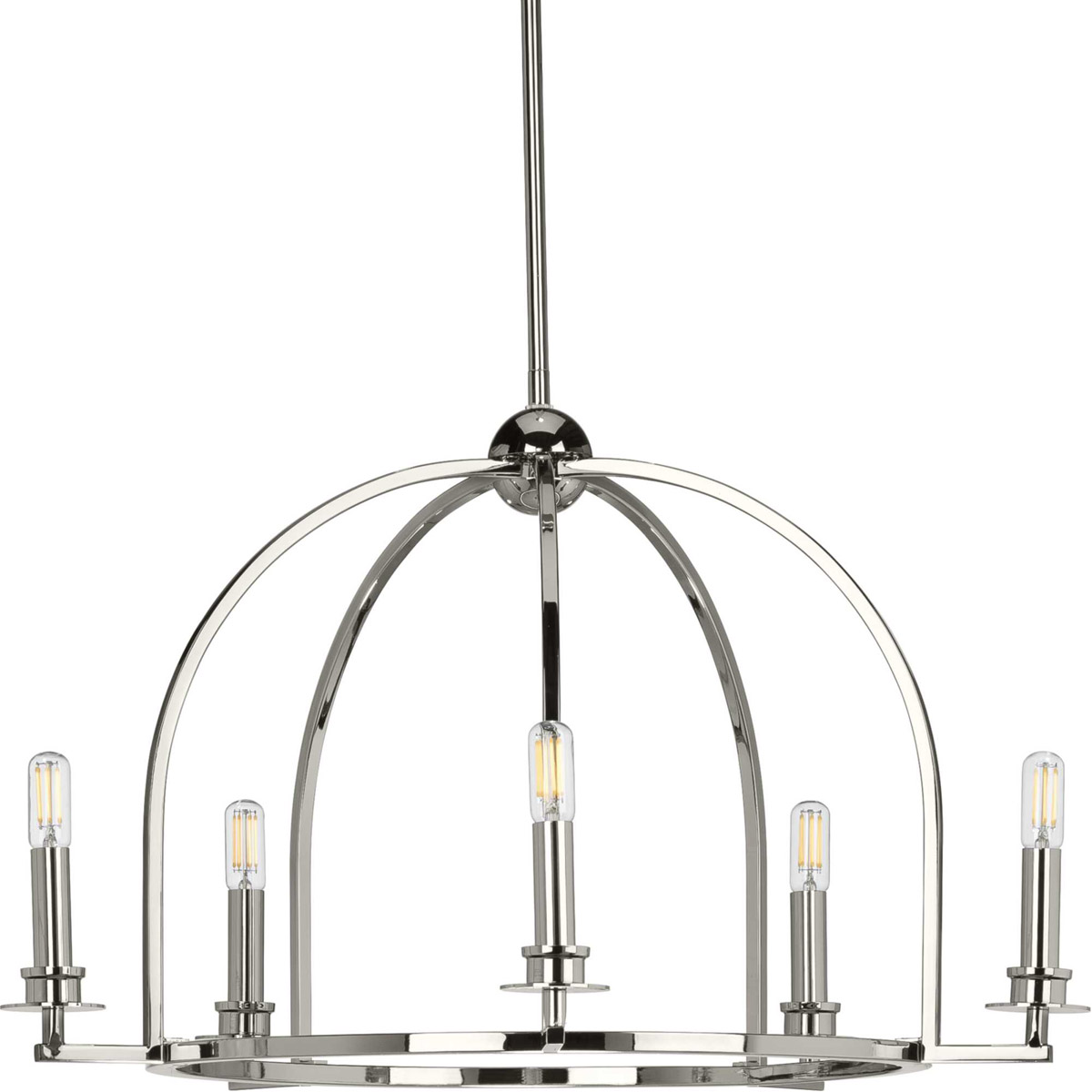 Seneca 5 Light 25.5 inch Polished Nickel Chandelier Ceiling Light