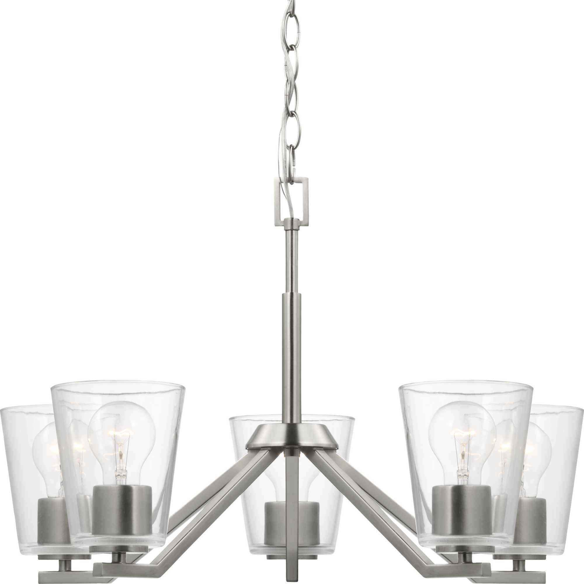 Vertex 5 Light 22.5 inch Brushed Nickel Chandelier Ceiling Light