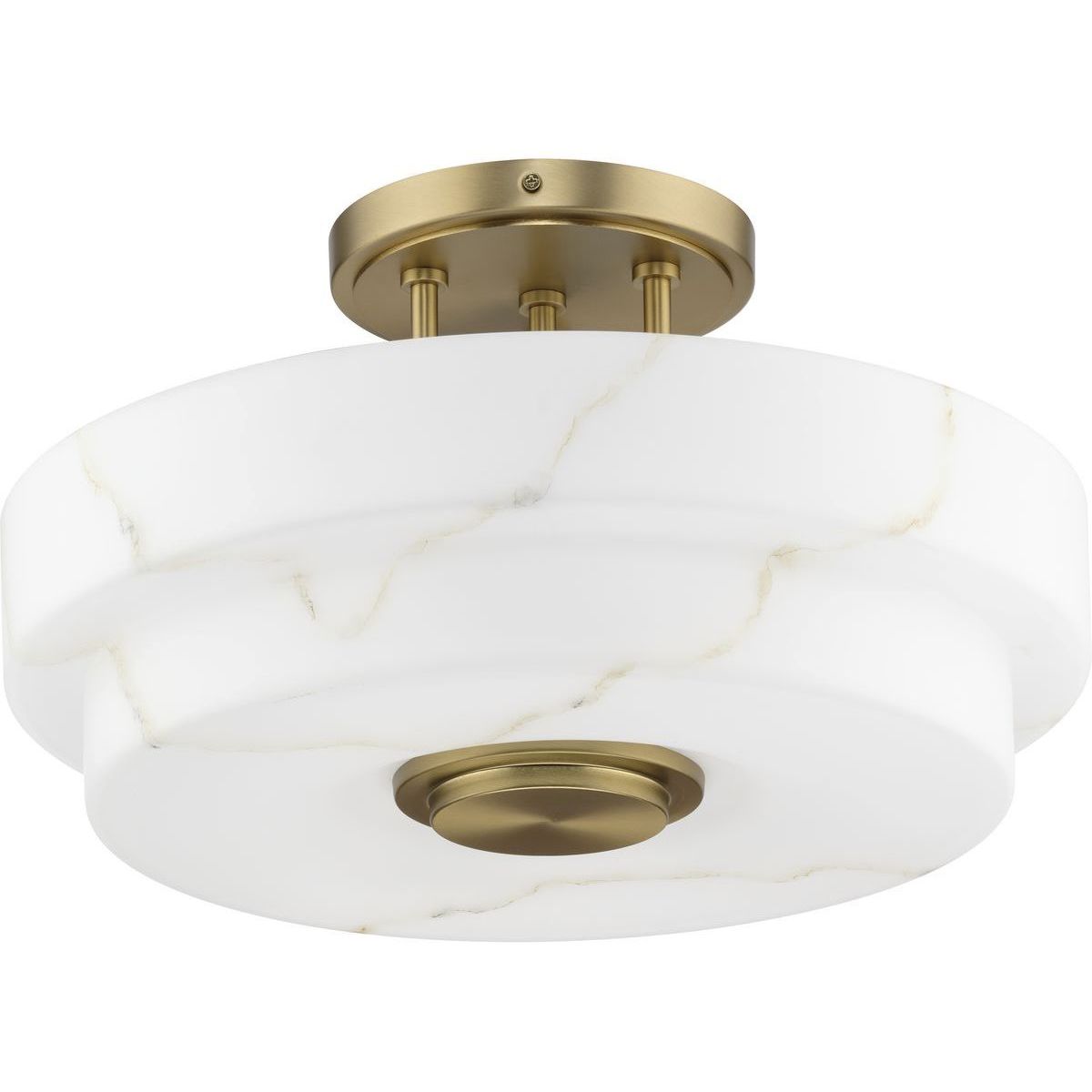 Tosca 3 Light 18 inch Brushed Bronze Semi-Flush Mount Ceiling Light, Design Series