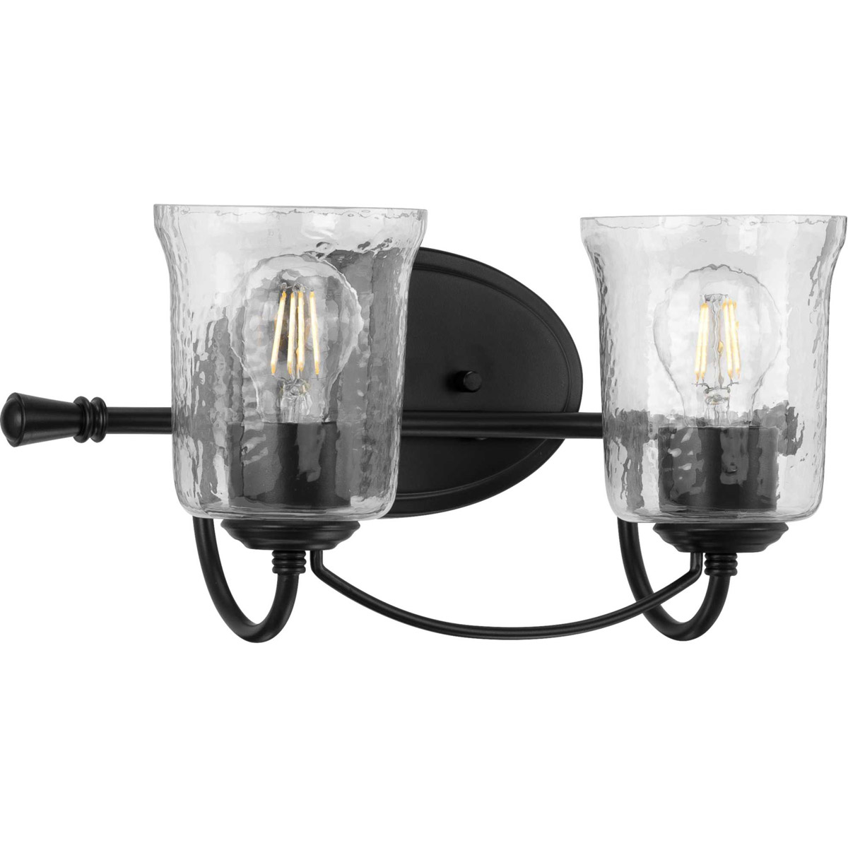 Bowman 2 Light 16 inch Matte Black Bath Vanity Wall Light