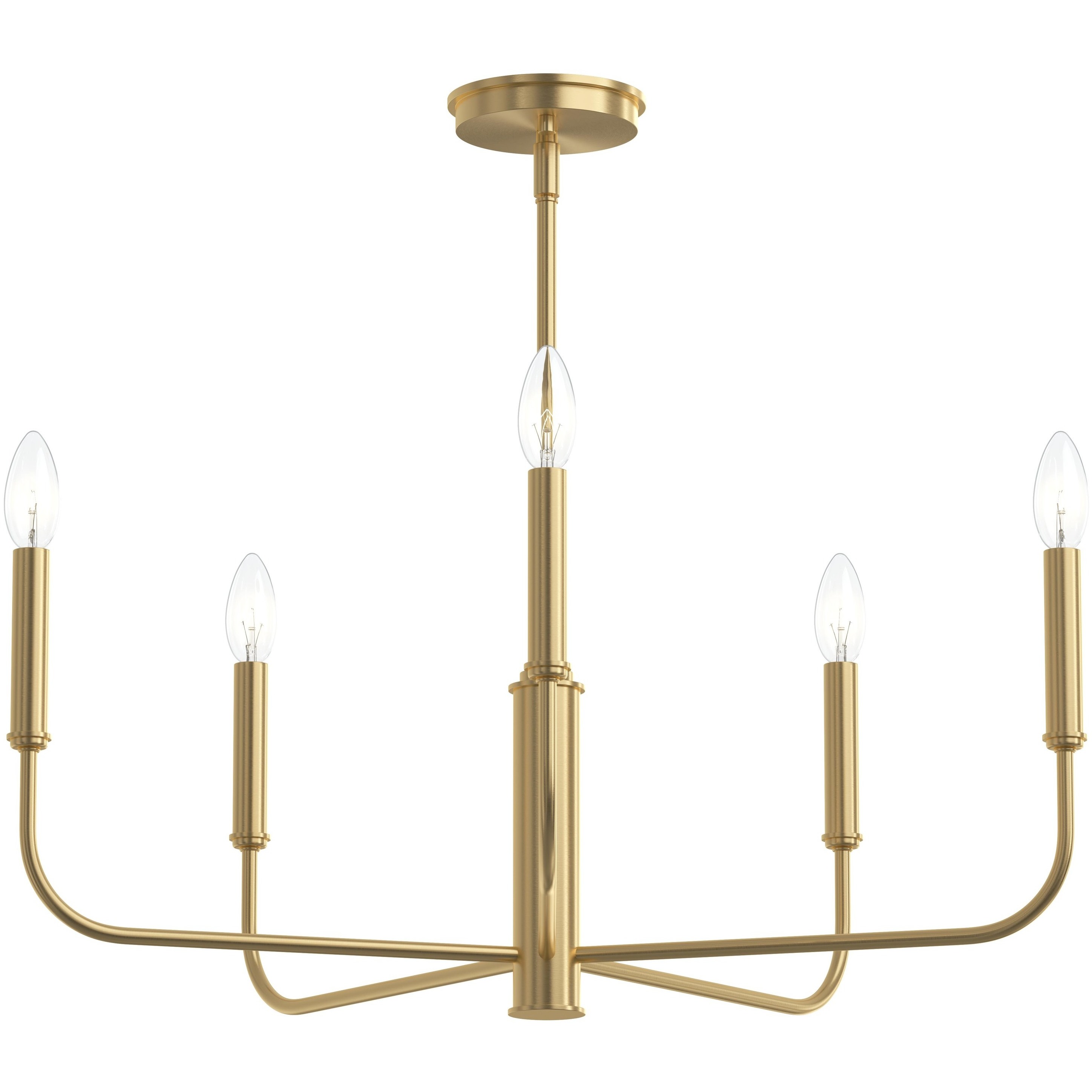 Reines 5 Light 26 inch Brushed Gold Chandelier Ceiling Light