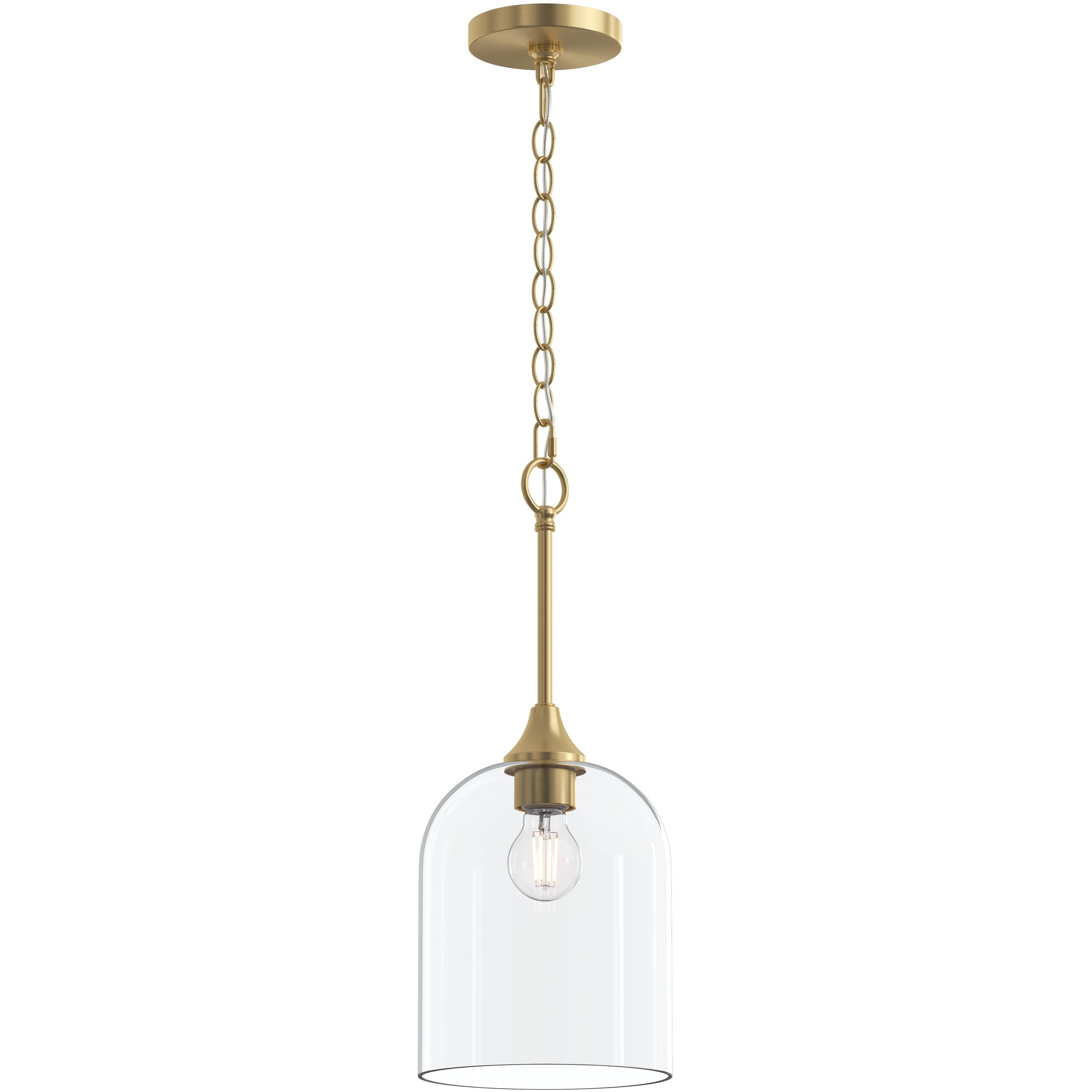 Ilia 1 Light 8 inch Brushed Gold Pendant Ceiling Light