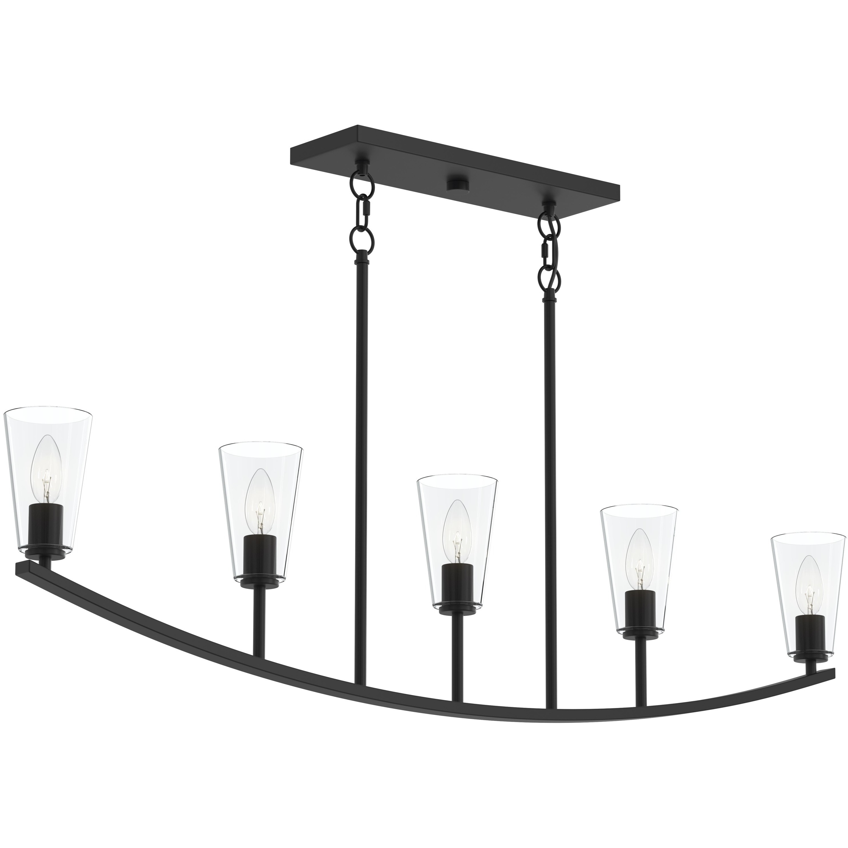 Jheni 5 Light 46 inch Matte Black Linear Chandelier Ceiling Light