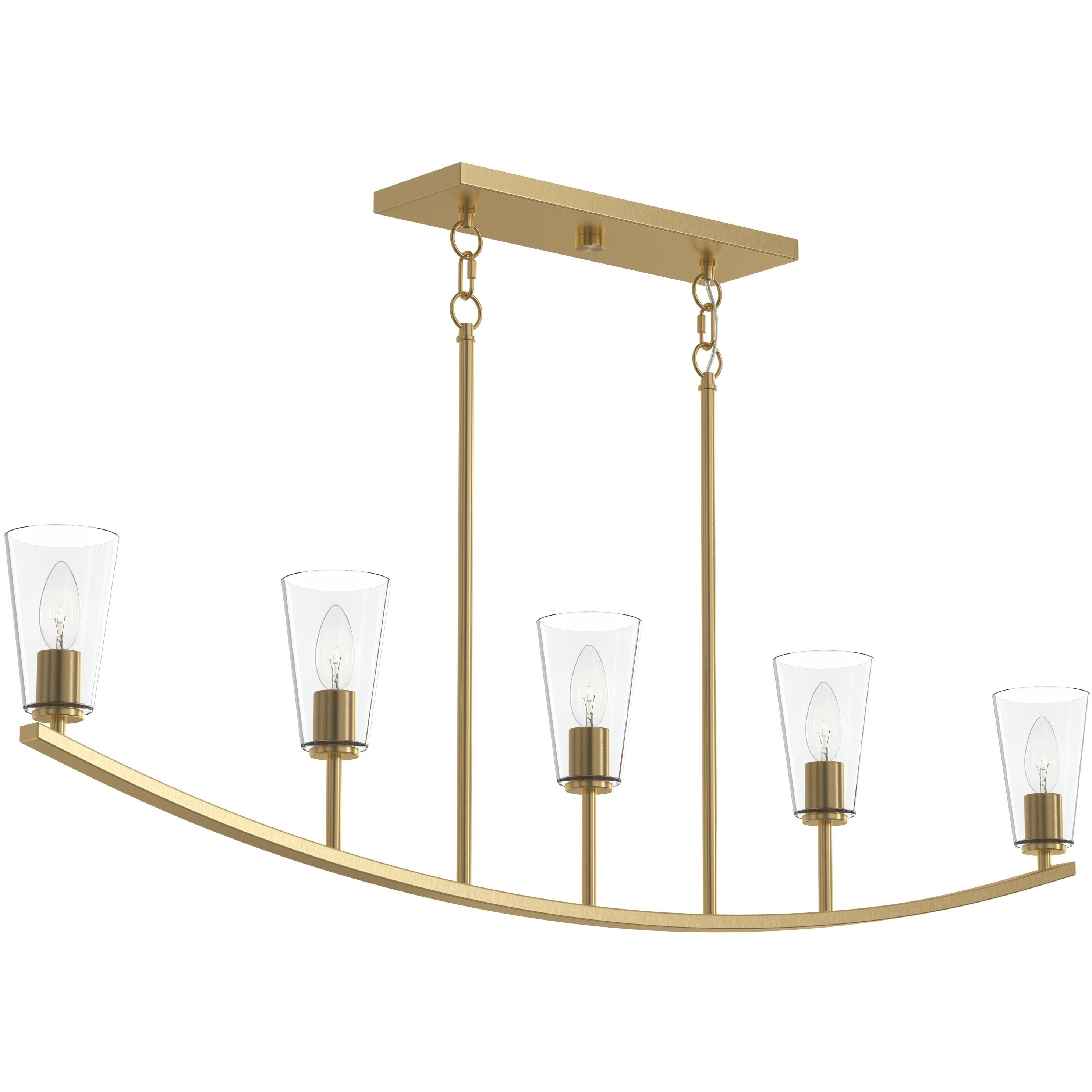 Jheni 5 Light 46 inch Brushed Gold Linear Chandelier Ceiling Light