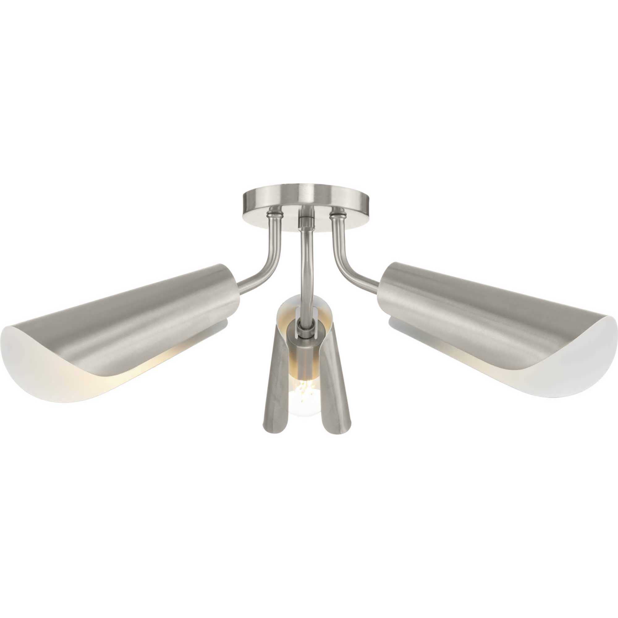 Cornett LED 24 inch Brushed Nickel Semi-Flush Mount Ceiling Light