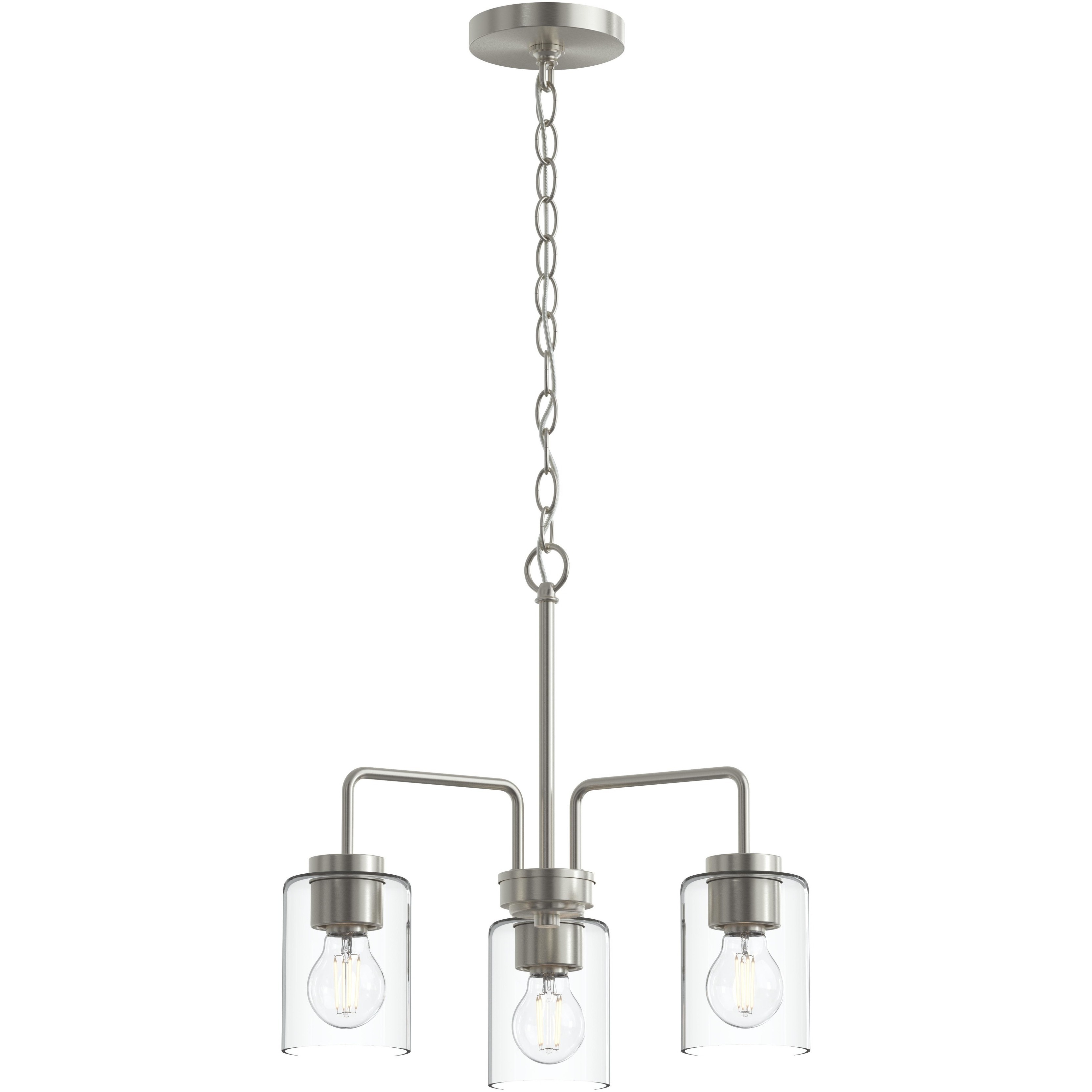 Merry 3 Light 18 inch Brushed Nickel Chandelier Ceiling Light