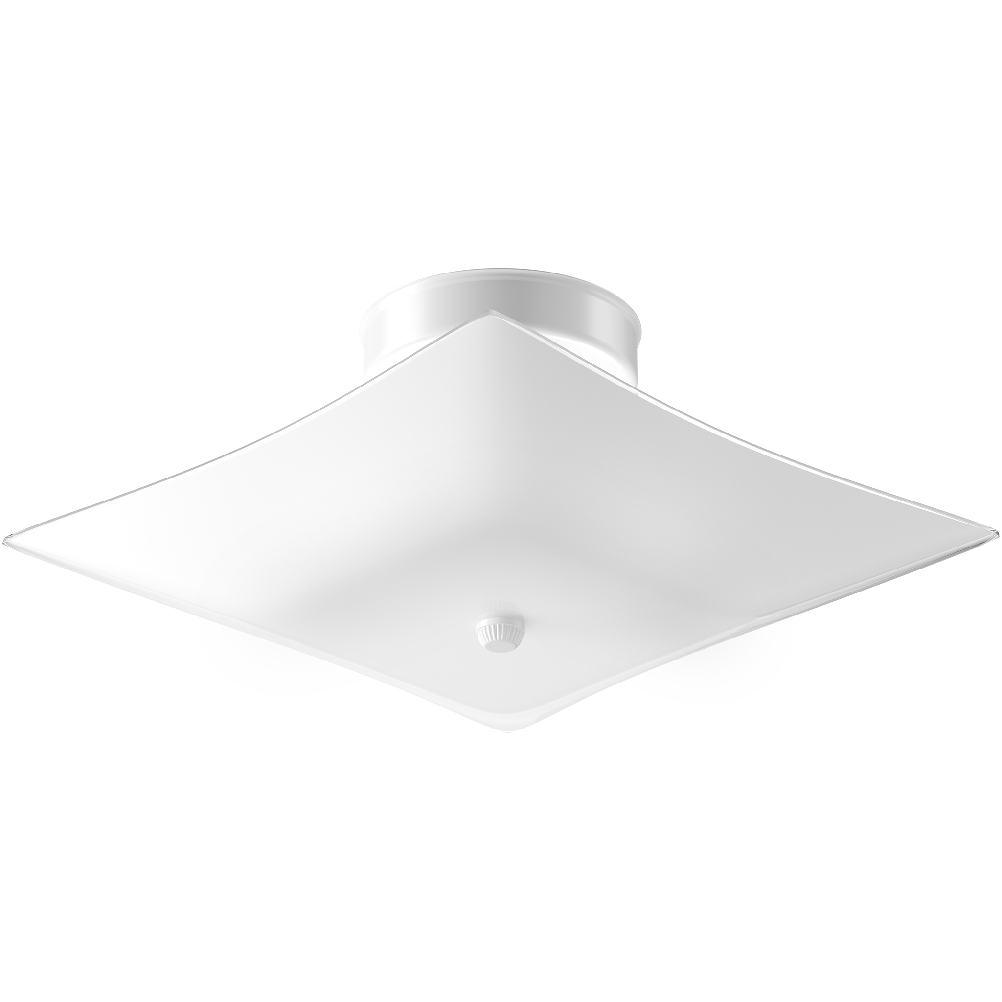 Square Glass 2 Light 12 inch White Flush Mount Ceiling Light