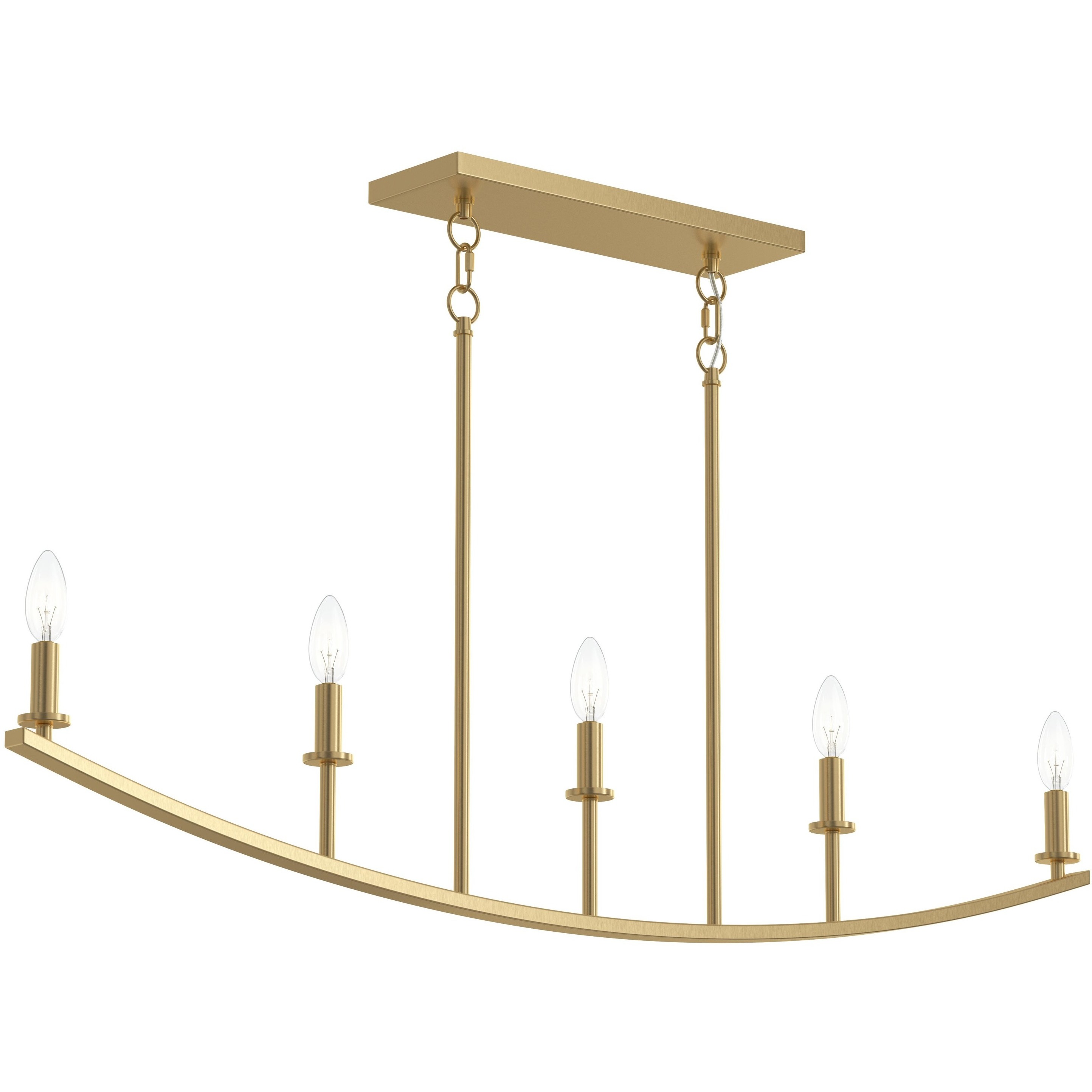 Jheni 5 Light 45 inch Brushed Gold Linear Chandelier Ceiling Light