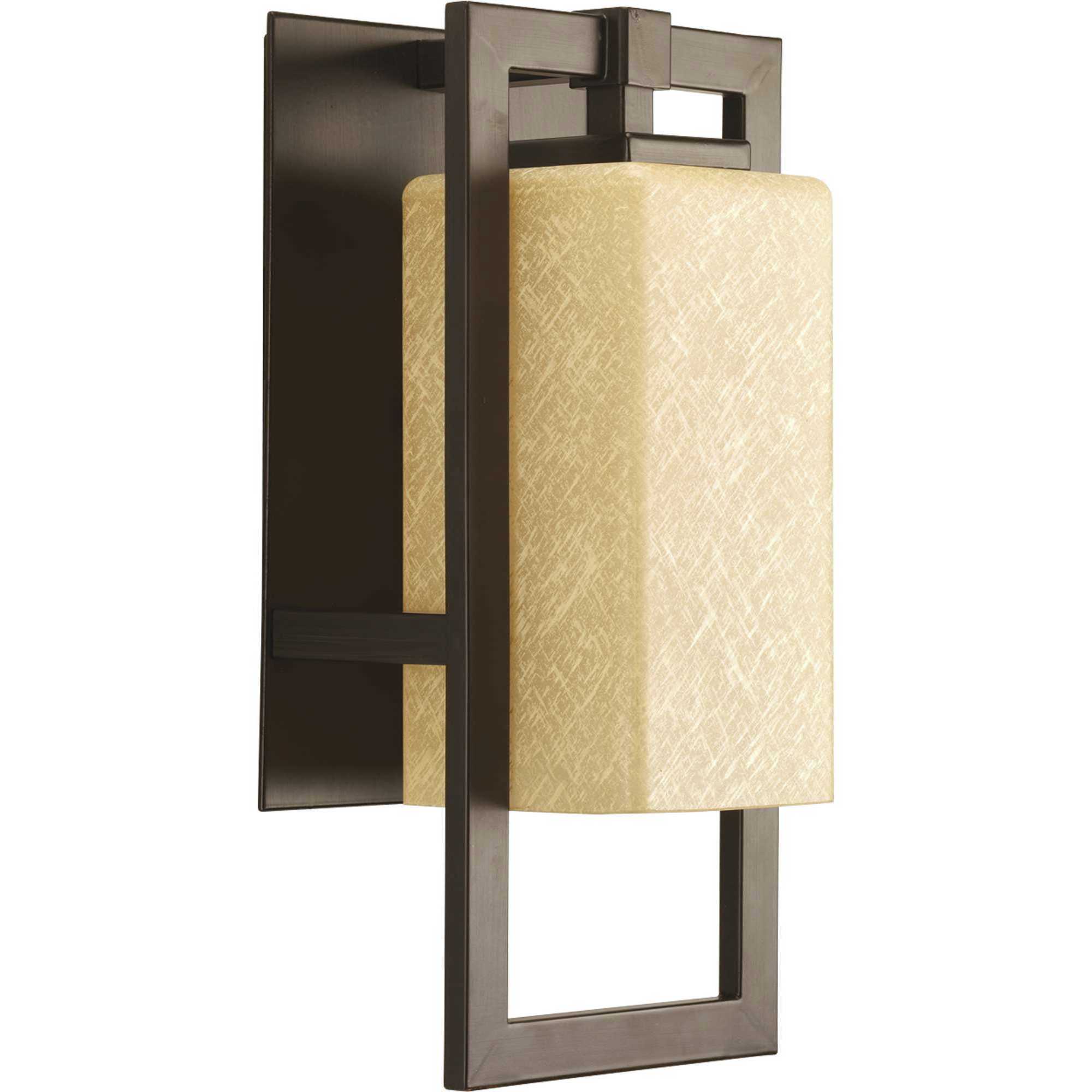 Jack 1 Light 14 inch Antique Bronze Outdoor Wall Lantern in Etched Umber Flax, Small
