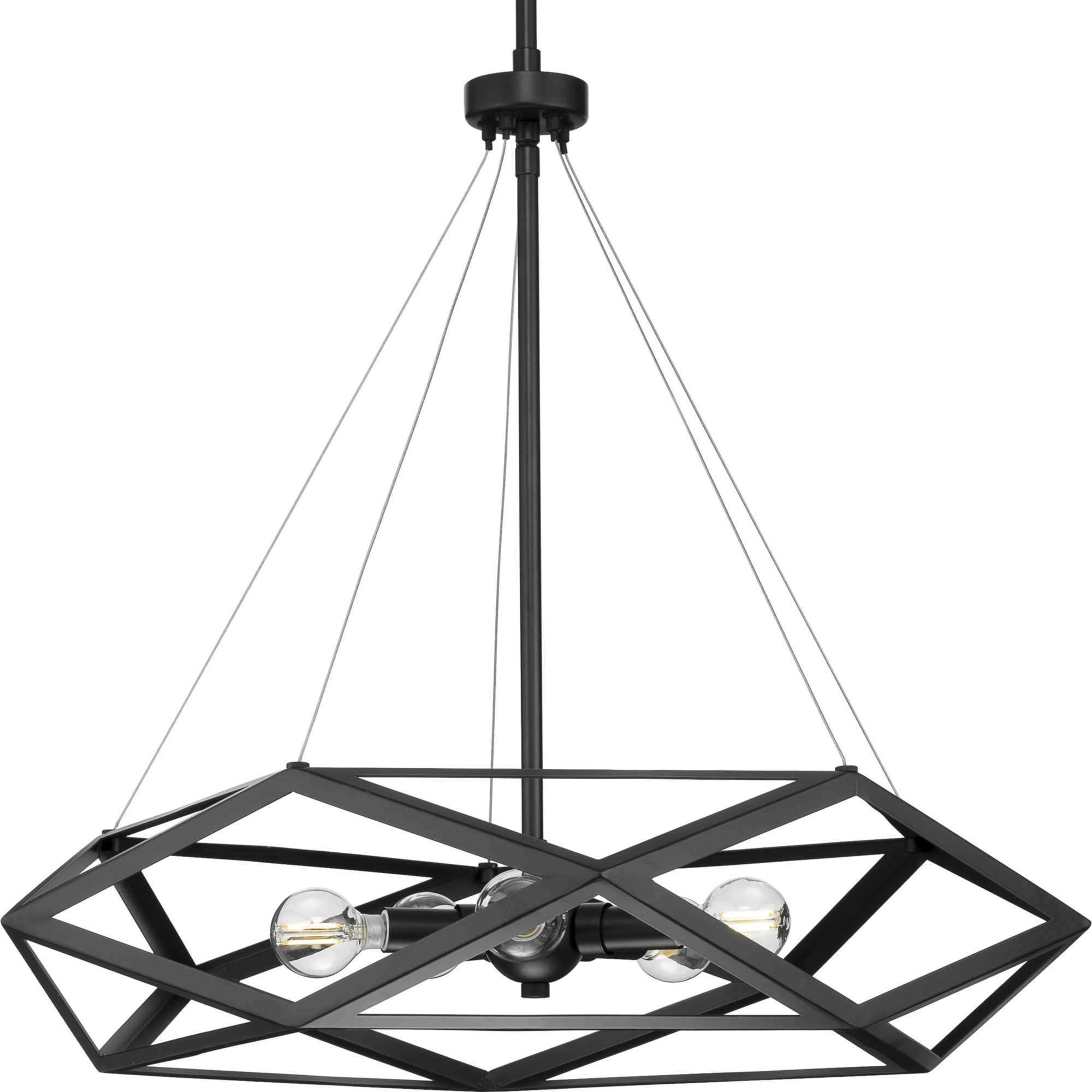 Saucedo 5 Light 24.5 inch Matte Black Pendant Ceiling Light, Design Series