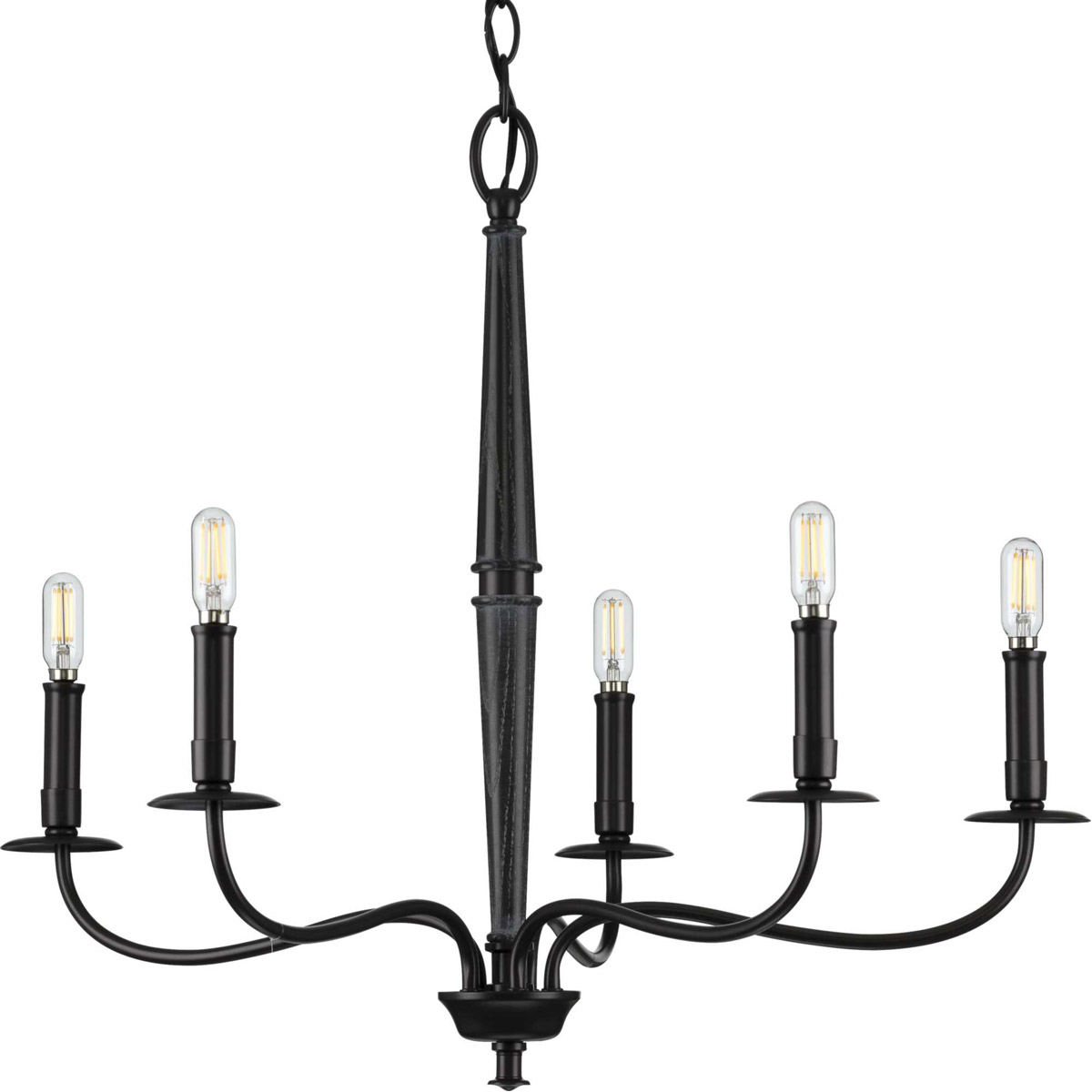 Durrell 5 Light 26.5 inch Matte Black Chandelier Ceiling Light