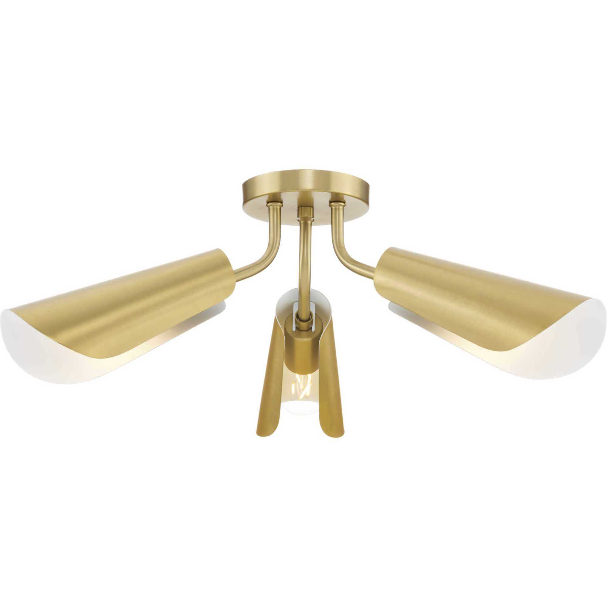 Cornett LED 24 inch Brushed Gold Semi-Flush Mount Ceiling Light