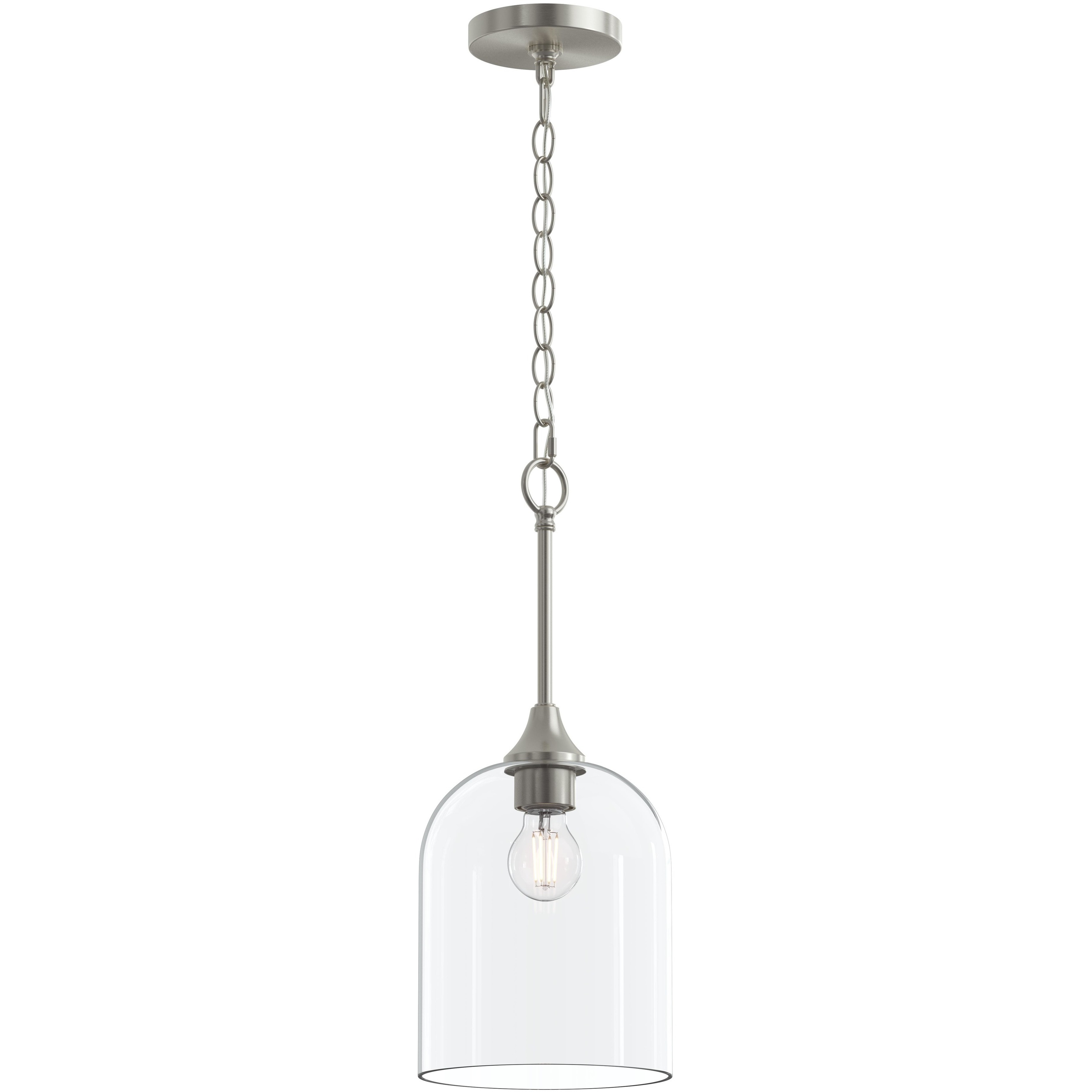 Ilia 1 Light 8 inch Brushed Nickel Pendant Ceiling Light