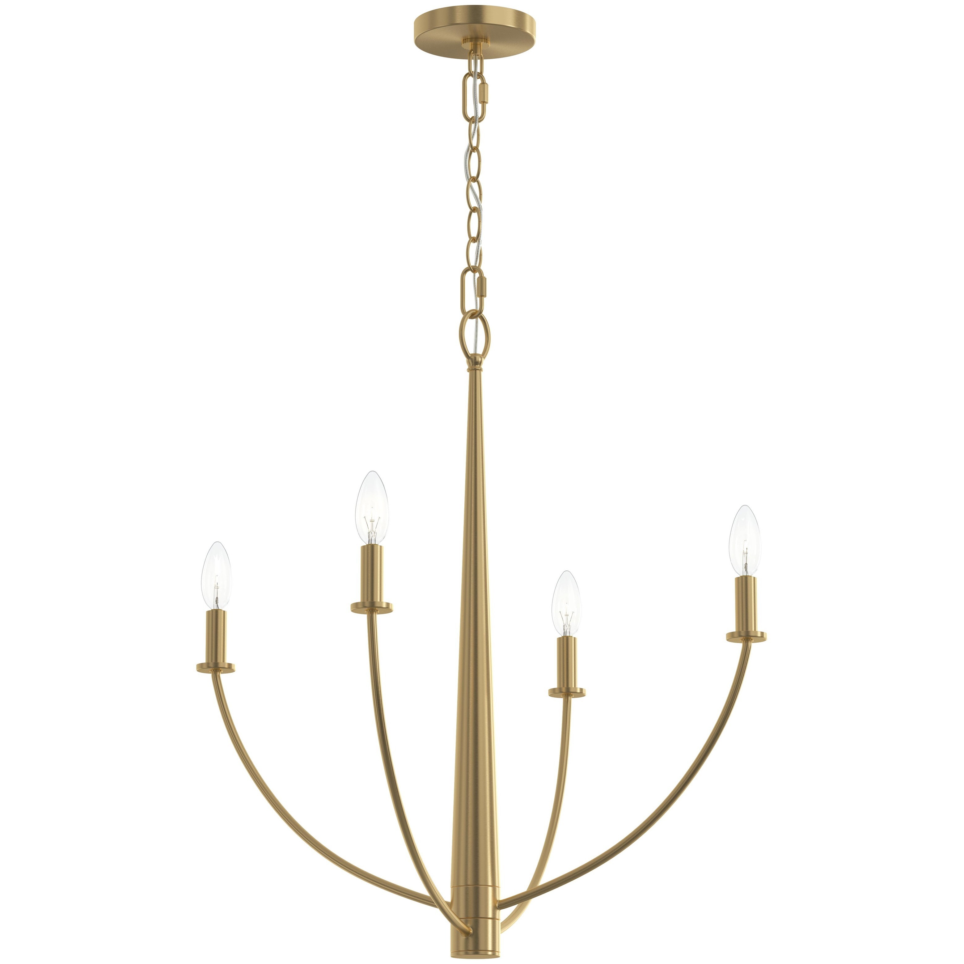 Jheni 4 Light 24 inch Brushed Gold Chandelier Ceiling Light