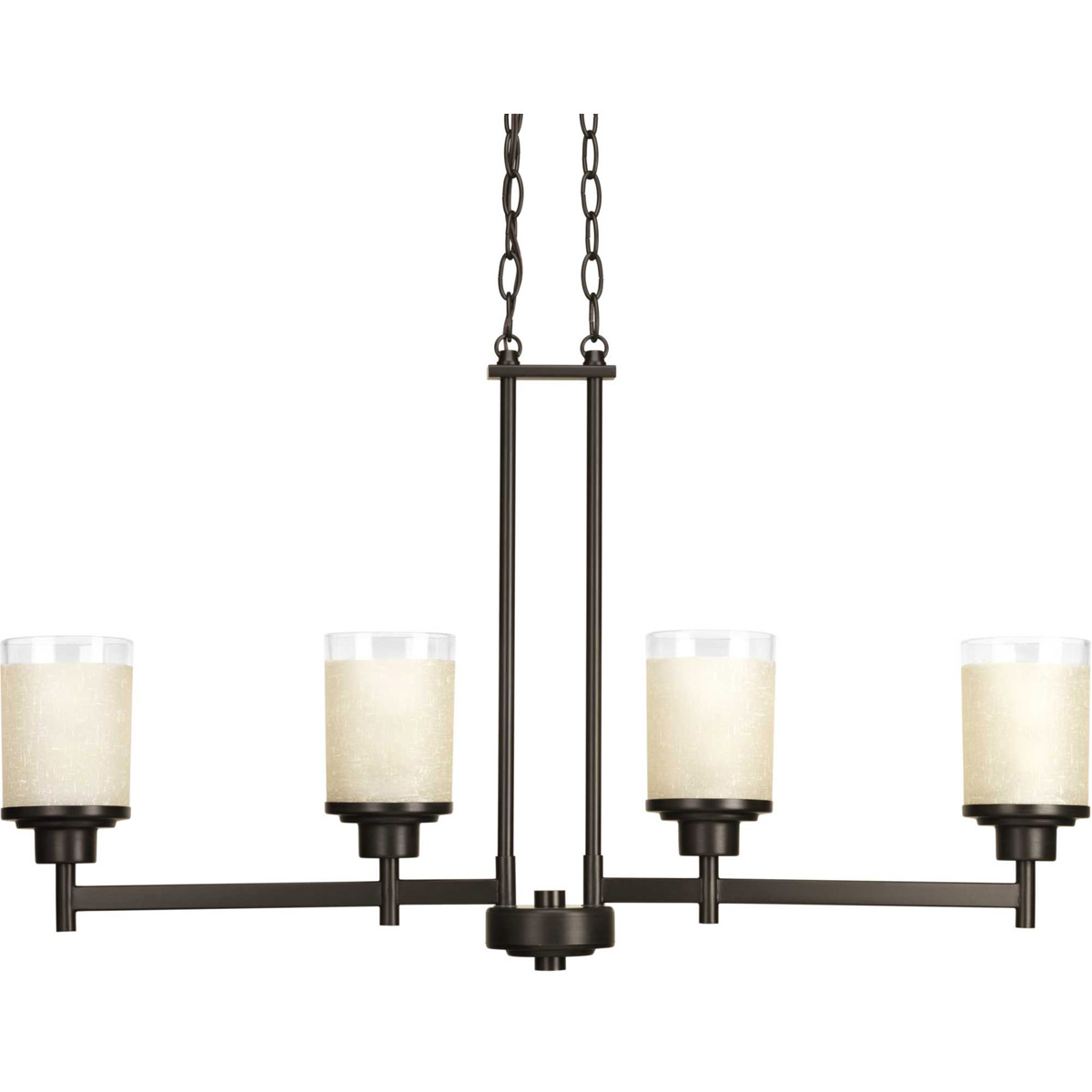 Alexa 4 Light 34.06 inch Antique Bronze Linear Chandelier Ceiling Light