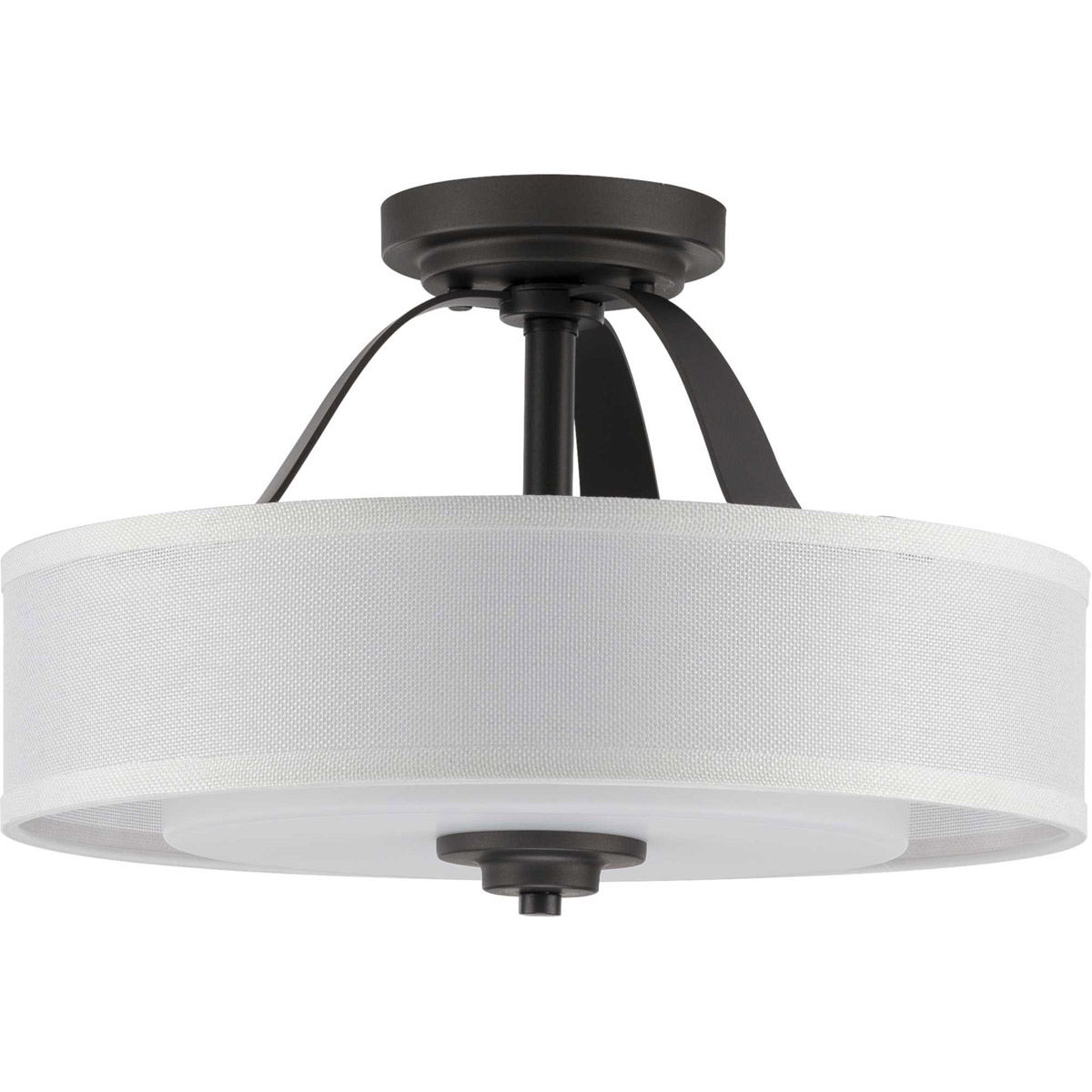 Kene 2 Light 16 inch Graphite Semi-Flush Mount Convertible Ceiling Light