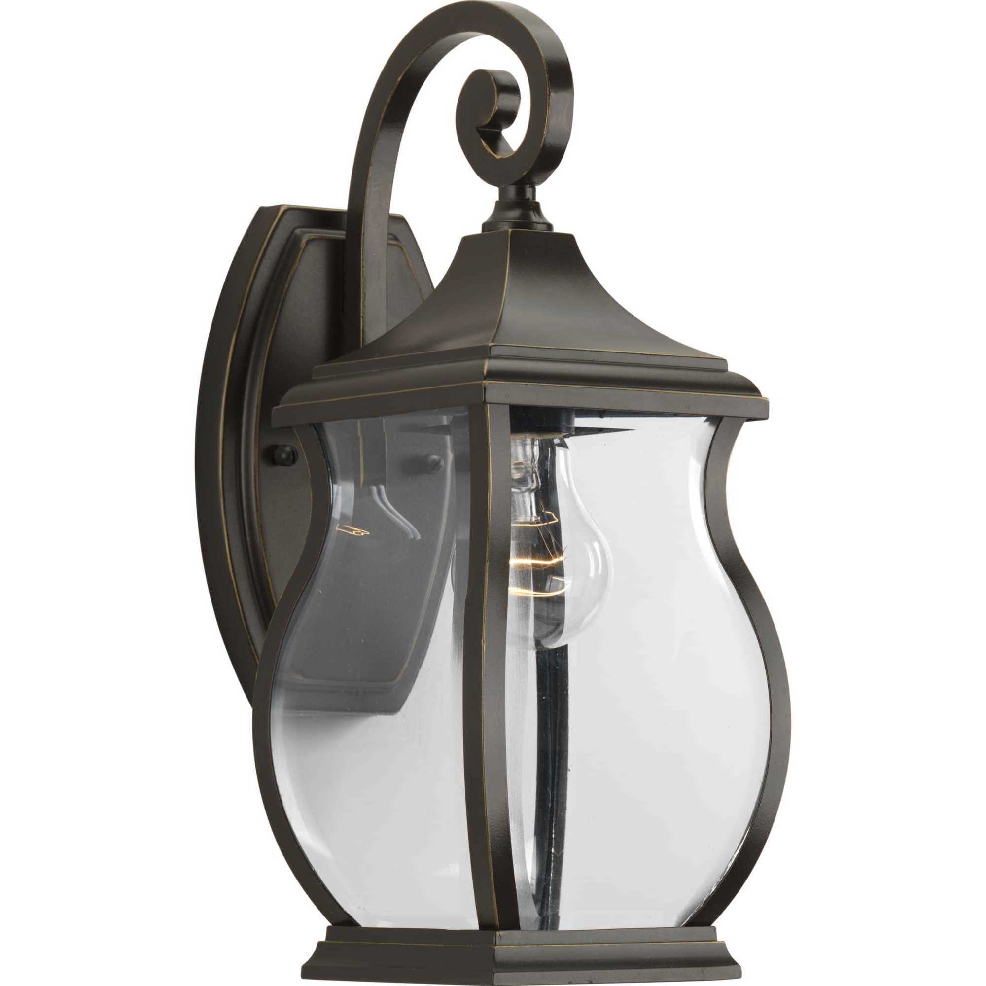 Township 1 Light 15 inch Oil Rubbed Bronze Outdoor Wall Lantern, Small