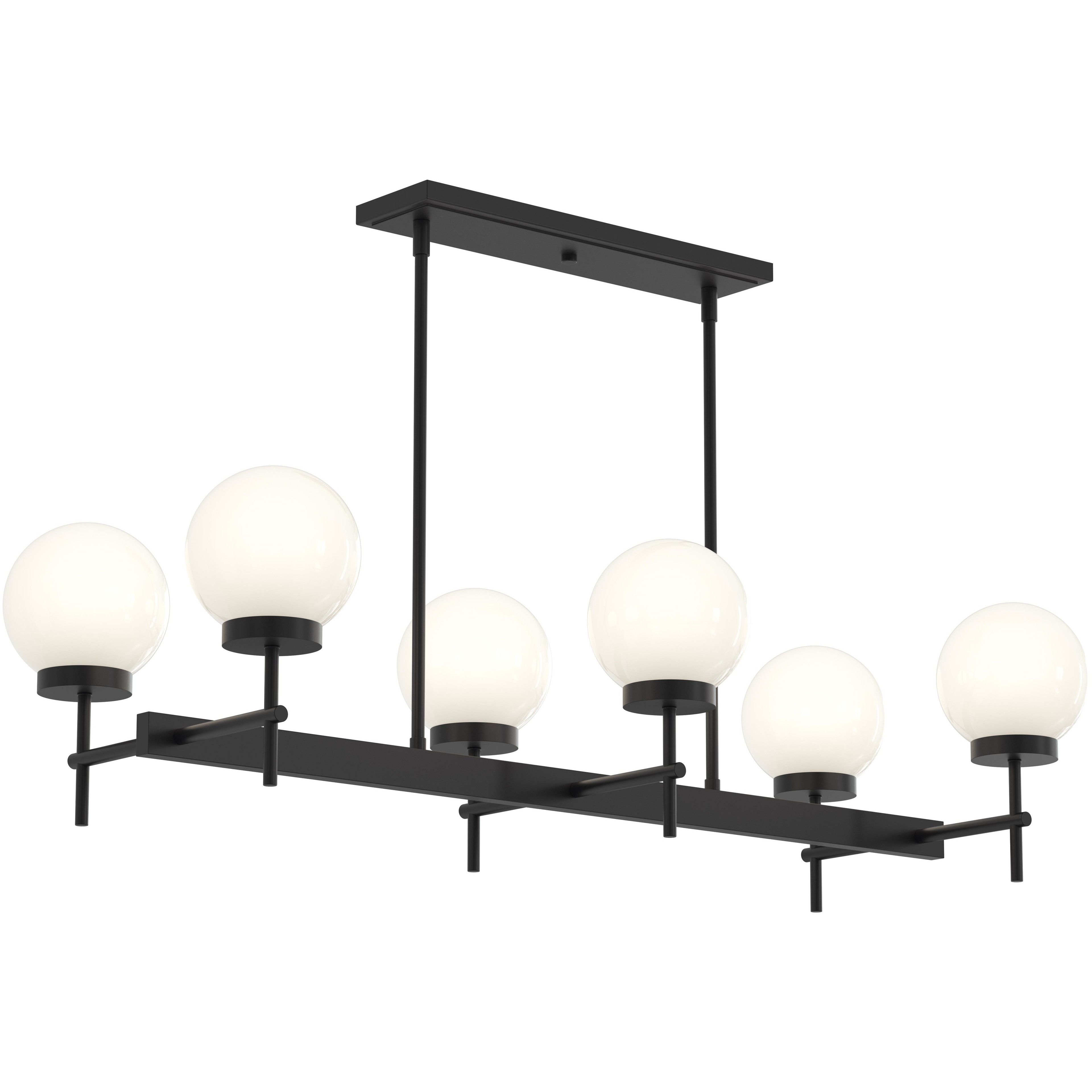 Rigsby 6 Light 43.75 inch Matte Black Linear Chandelier Ceiling Light