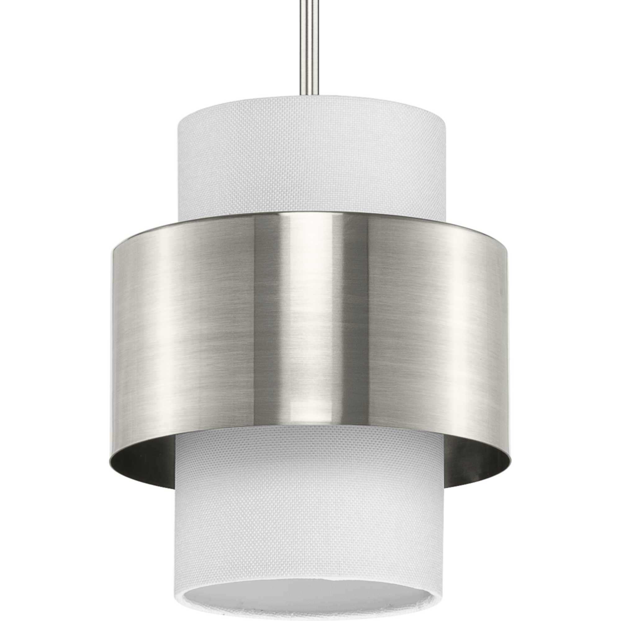 Silva 1 Light 9.5 inch Brushed Nickel Pendant Ceiling Light, Design Series