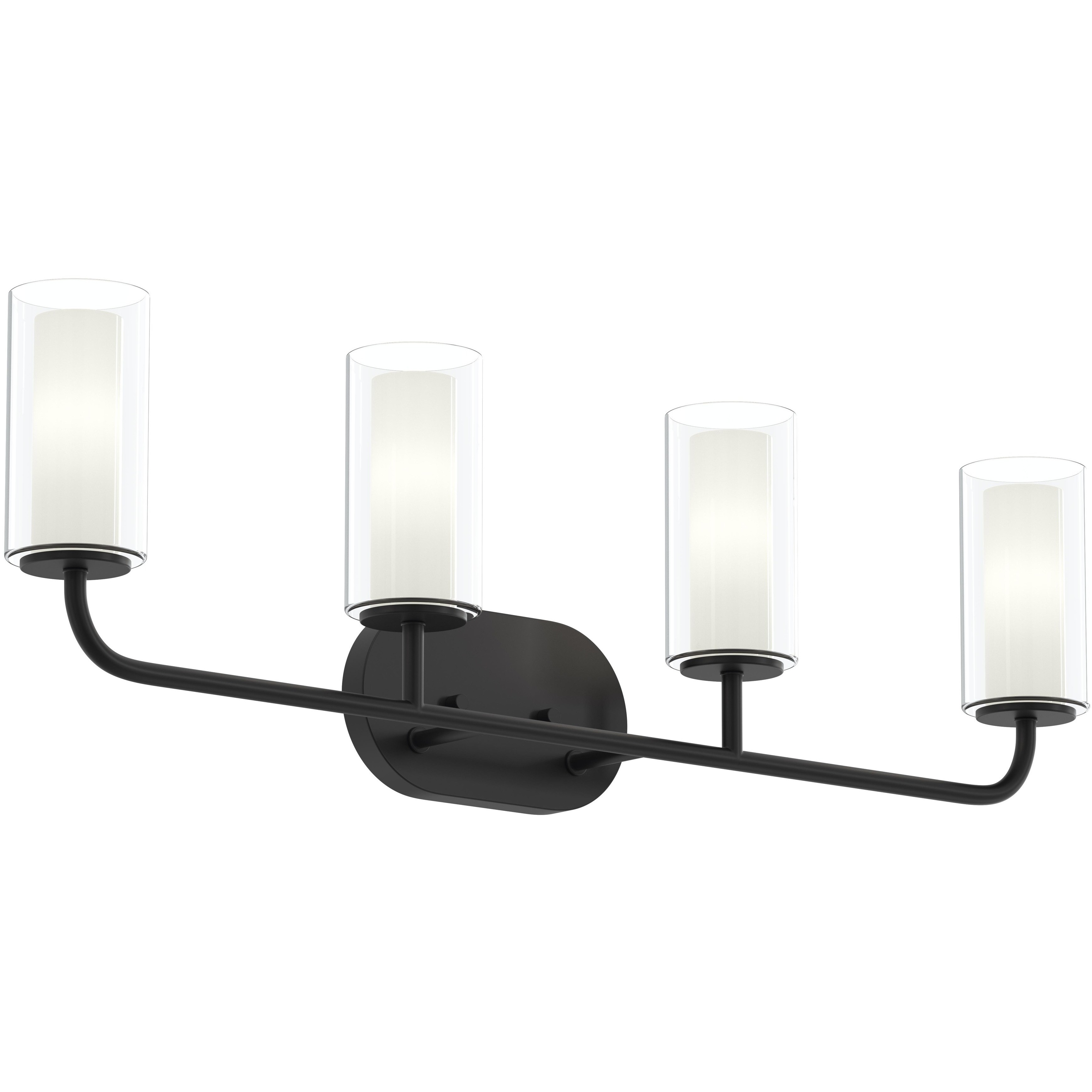 Mack 4 Light 31.5 inch Matte Black Vanity Light Wall Light