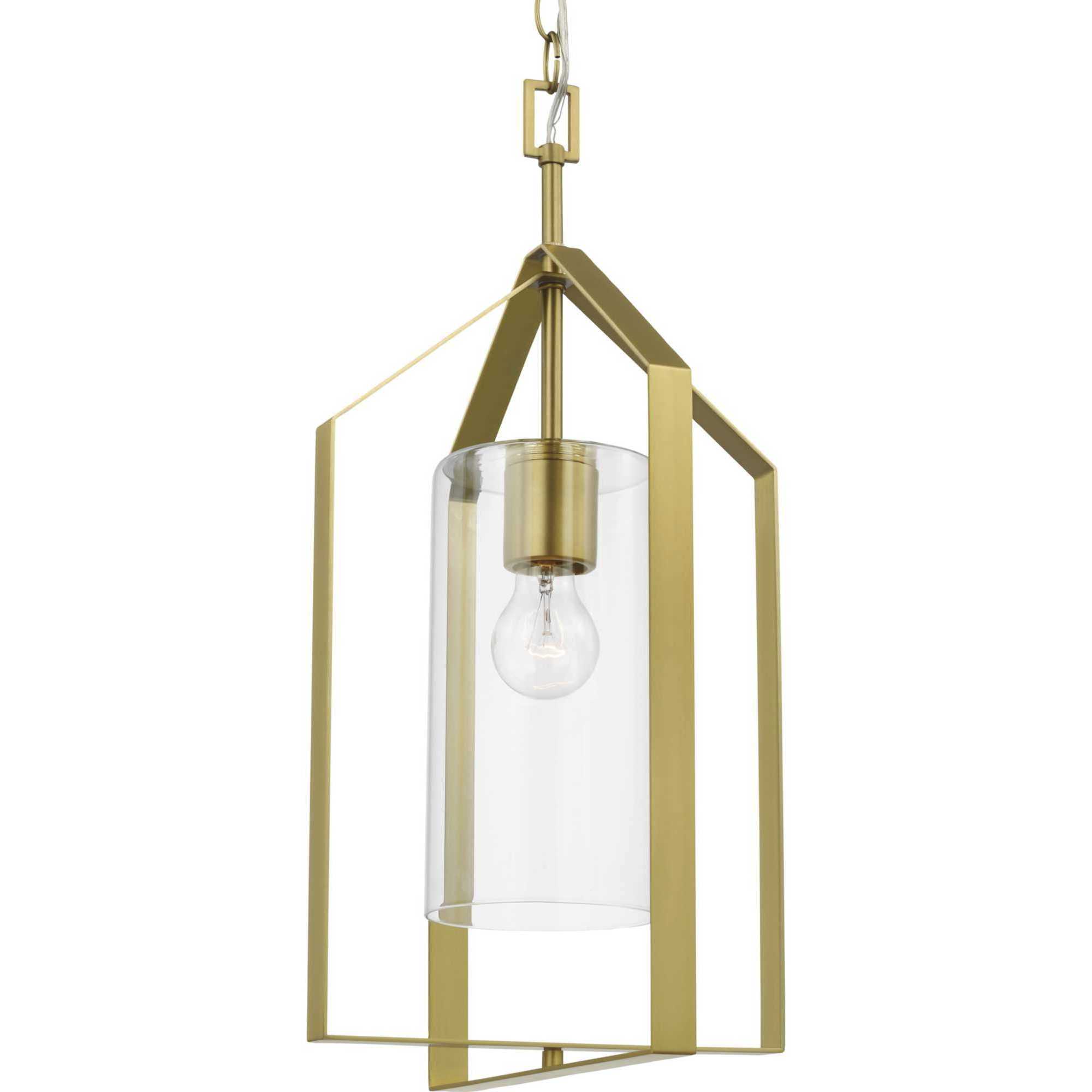 Vertex 1 Light 12 inch Brushed Gold Foyer Light Ceiling Light