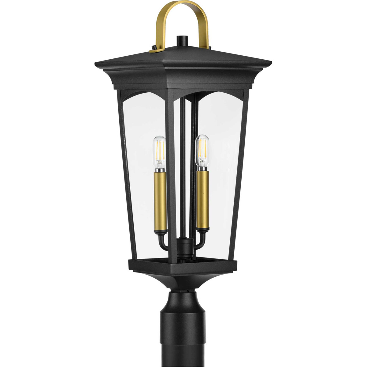 Chatsworth 2 Light 24 inch Textured Black Outdoor Post Lantern, Design Series