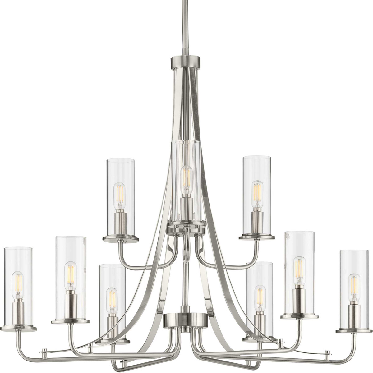 Riley 9 Light 30 inch Brushed Nickel Chandelier Ceiling Light