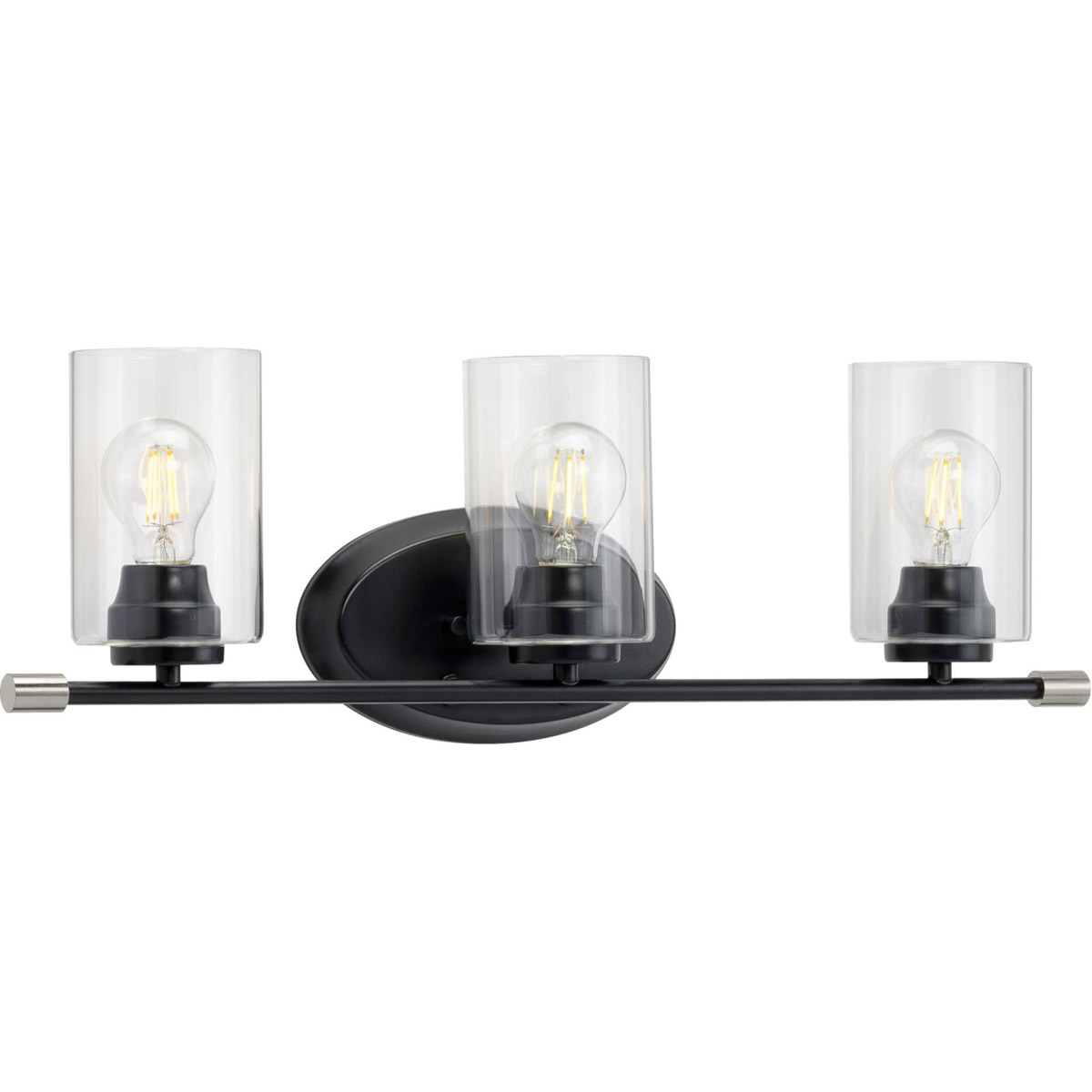Riley 3 Light 25 inch Matte Black Bath Vanity Wall Light