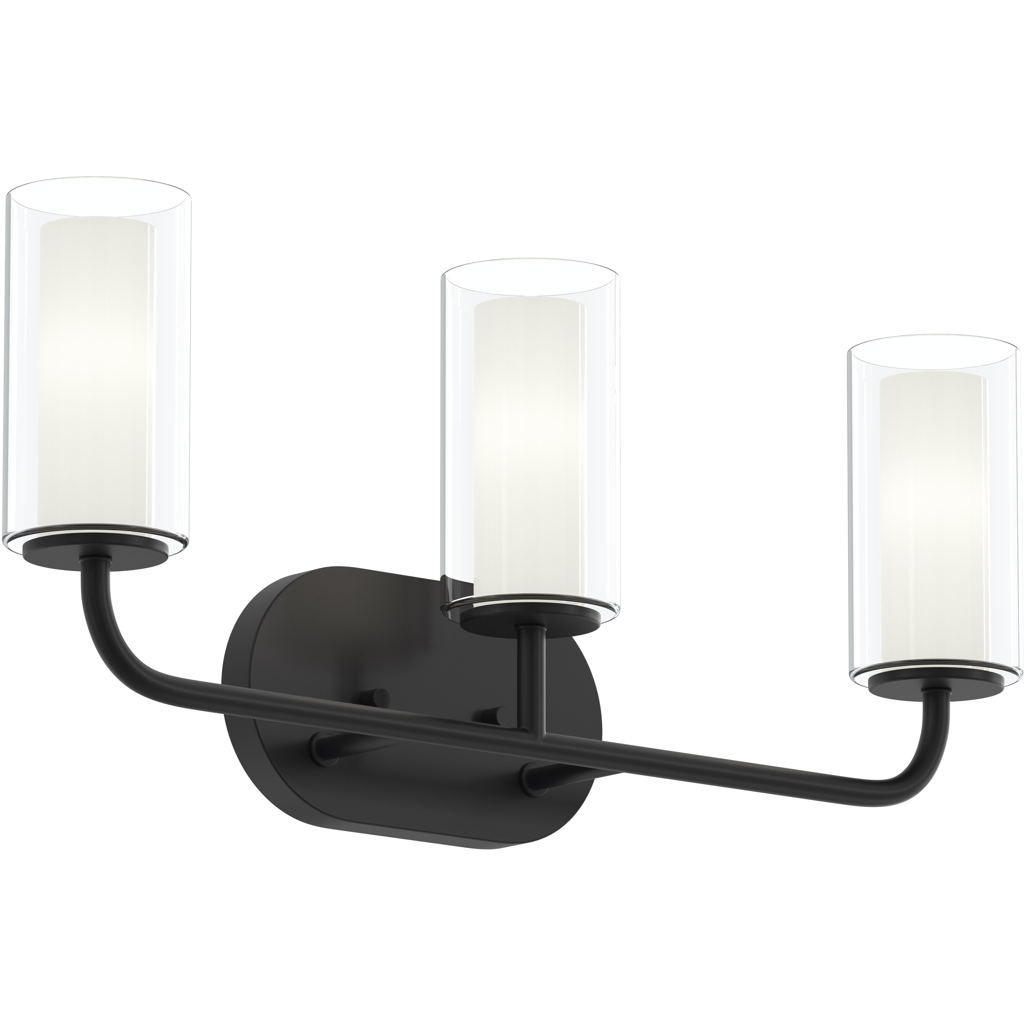 Mack 3 Light 22.25 inch Matte Black Vanity Light Wall Light