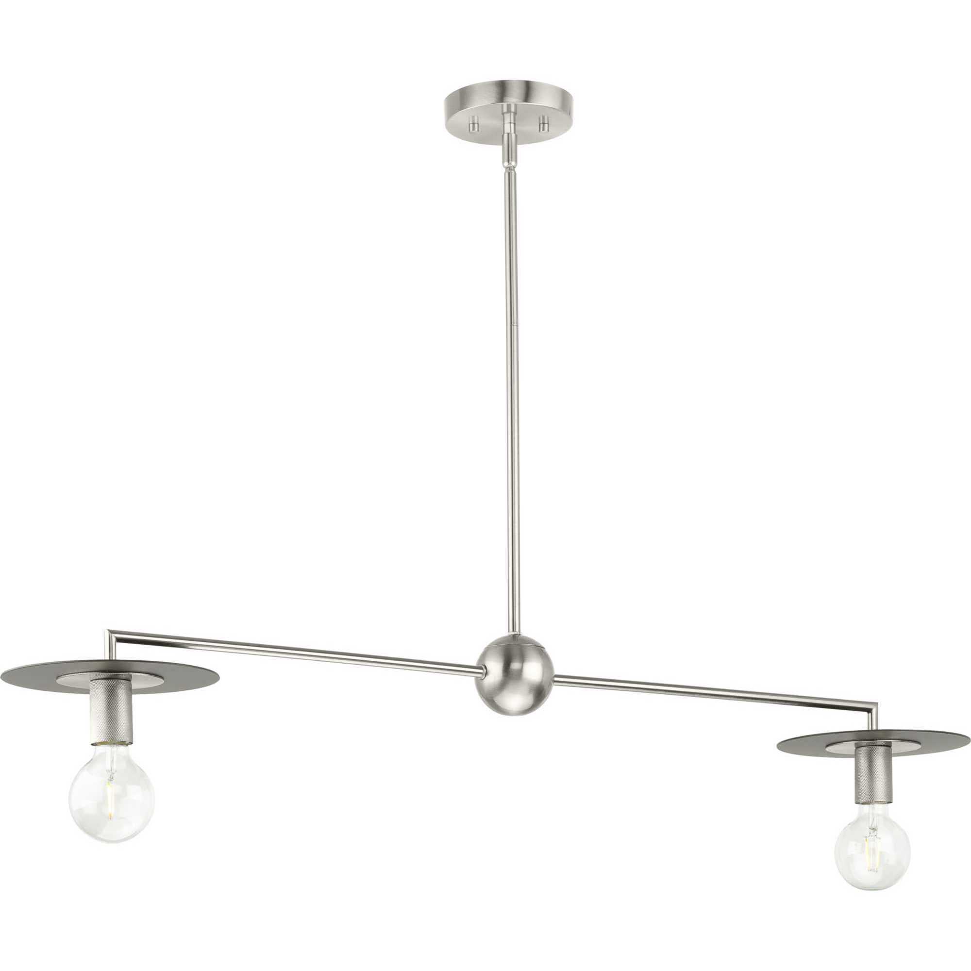 Trimble 2 Light 44 inch Brushed Nickel Linear Chandelier Ceiling Light, Design Series